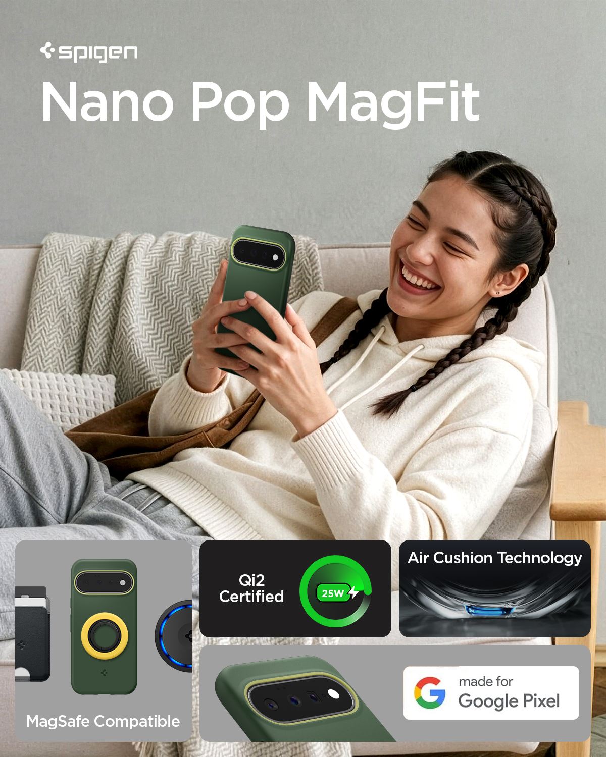 Spigen Nano Pop MagSafe, avo green - Google Pixel 11 (12)