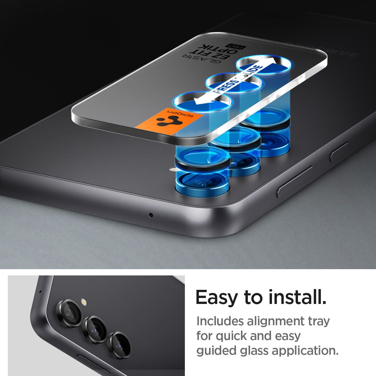 Spigen Glass tR EZ Fit Optik Pro Black 2 Pack - Samsung Galaxy S23 FE (11)