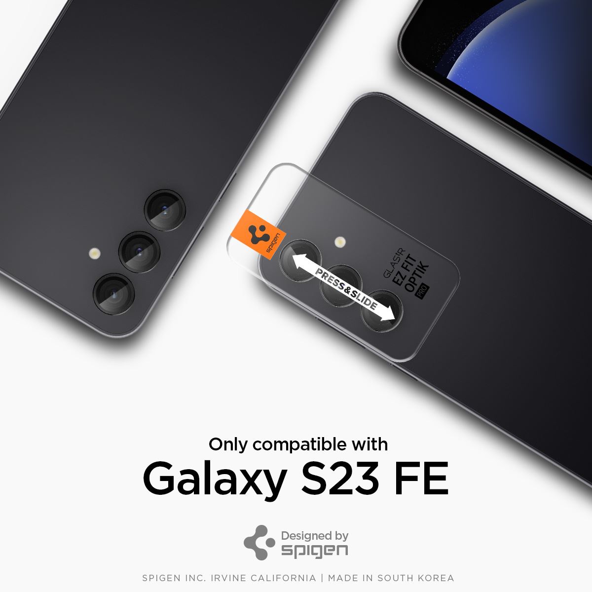 Spigen Glass tR EZ Fit Optik Pro Black 2 Pack - Samsung Galaxy S23 FE (8)
