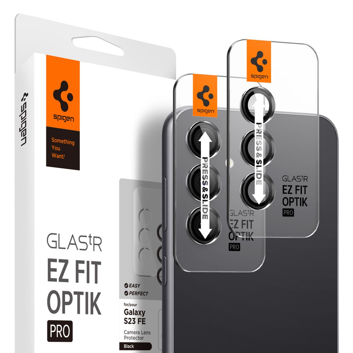 Spigen Glass tR EZ Fit Optik Pro Black 2 Pack - Samsung Galaxy S23 FE