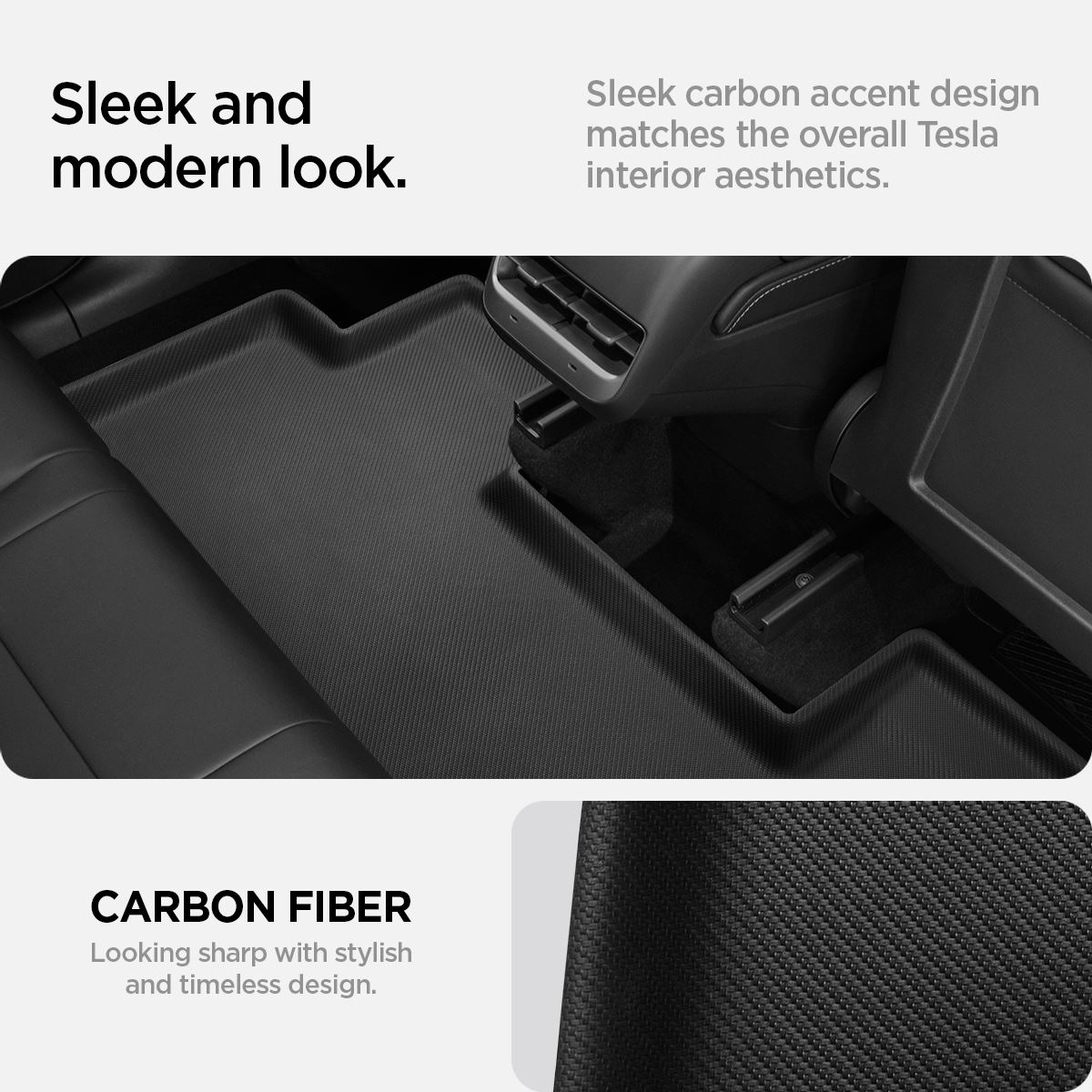 Spigen Tesla Car Mat 1&2Row, black - Tesla Model Y  (8)