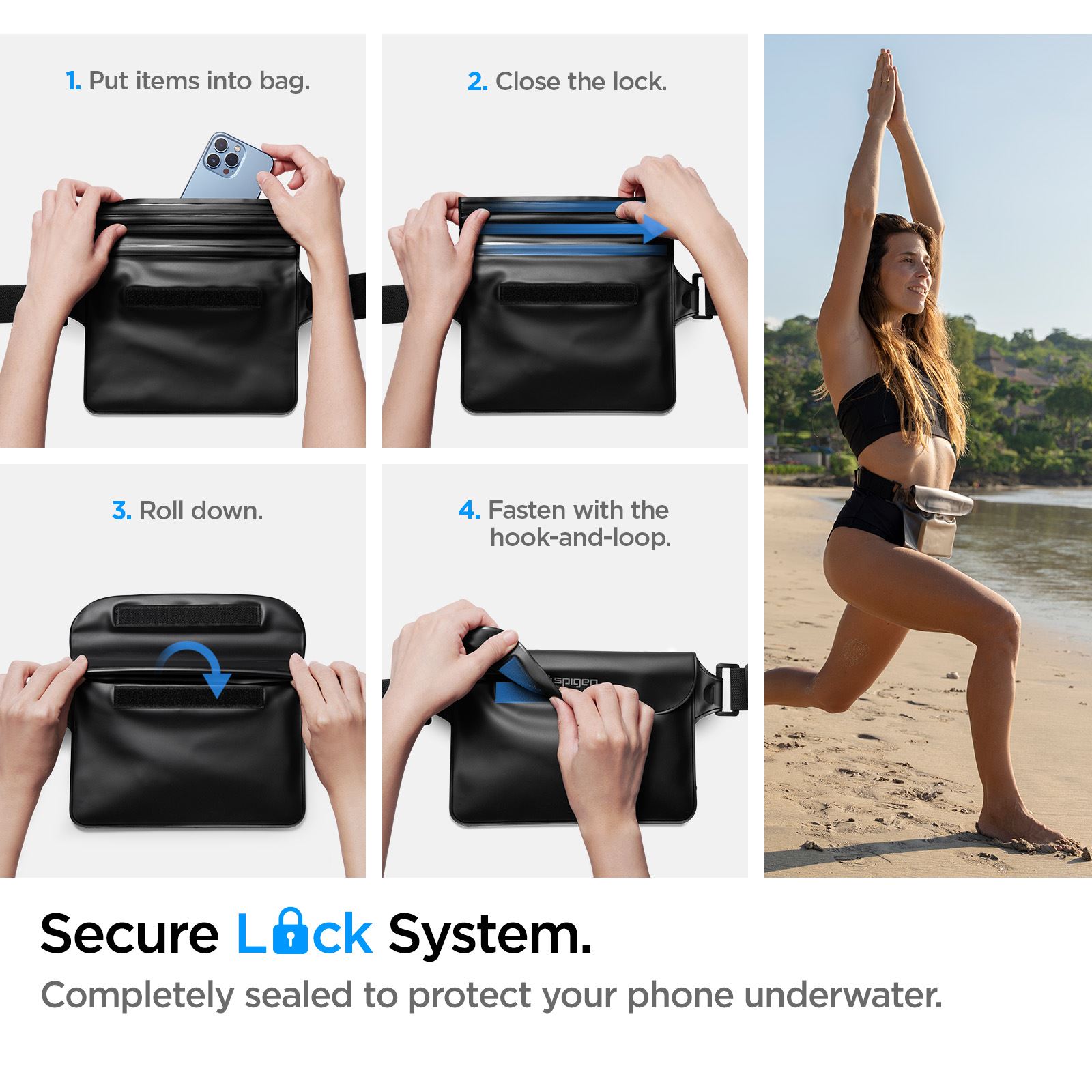 Spigen Aqua Shield WaterProof Waist Bag A620 1 Pack, black (8)
