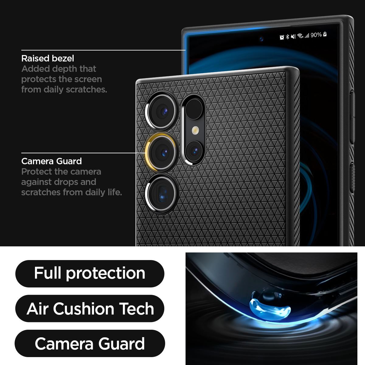 Spigen Liquid Air, matte black - Samsung Galaxy S24 Ultra (16)