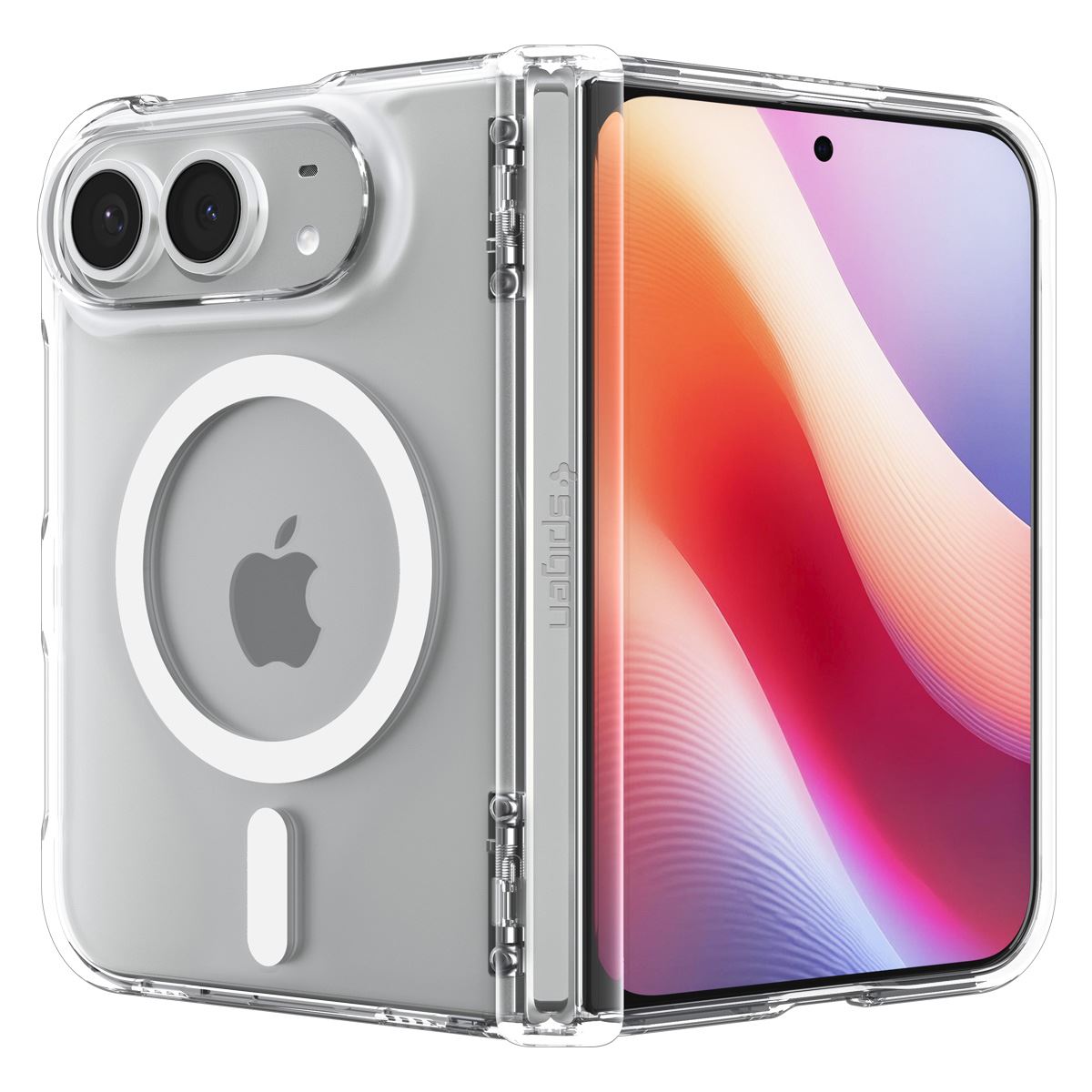 Spigen Ultra Hybrid Pro MagSafe, clear white - iPhone Duo (5)