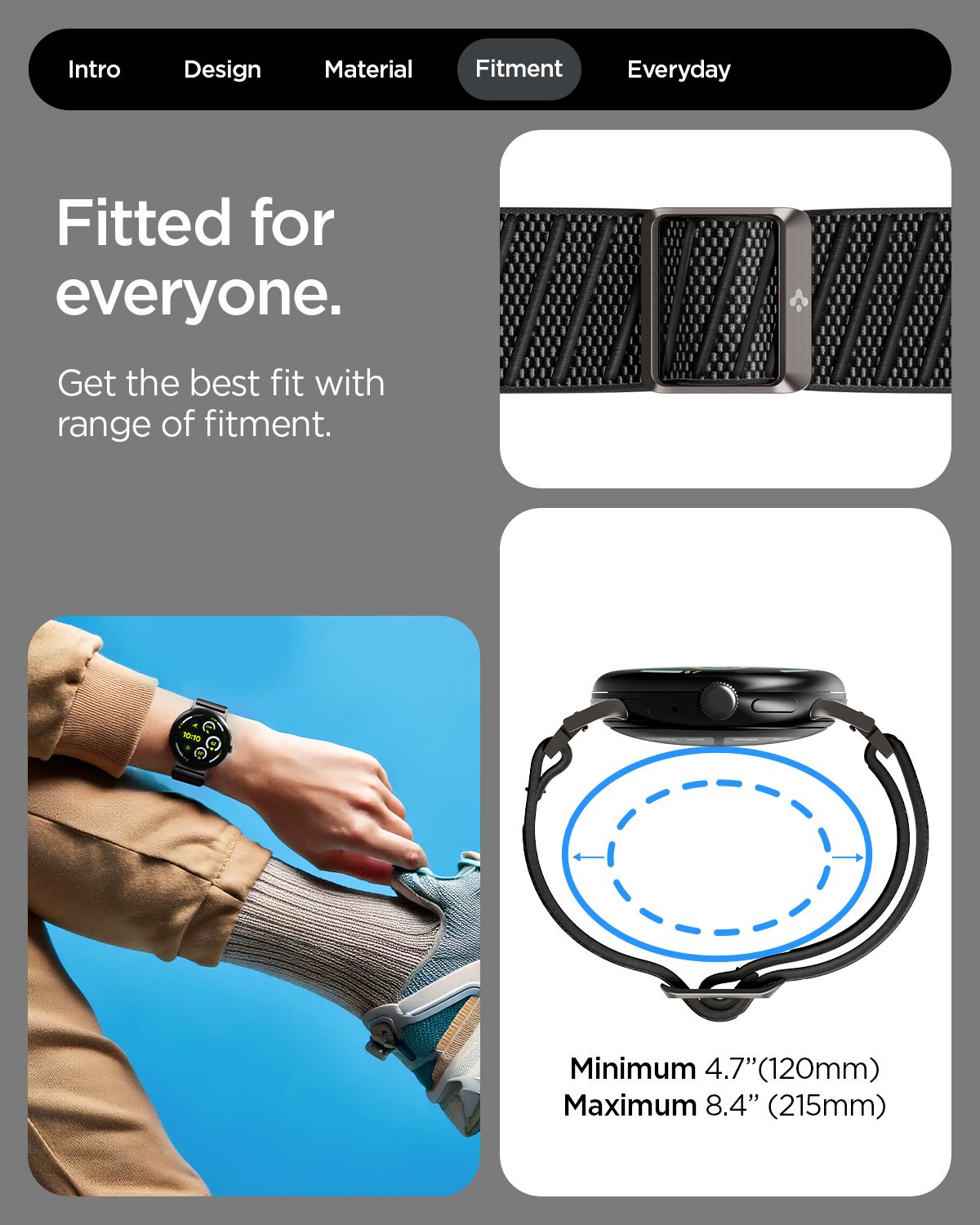 Spigen Lite Fit X Band, black - Google Pixel Watch 4/3/2/1 41mm (5)