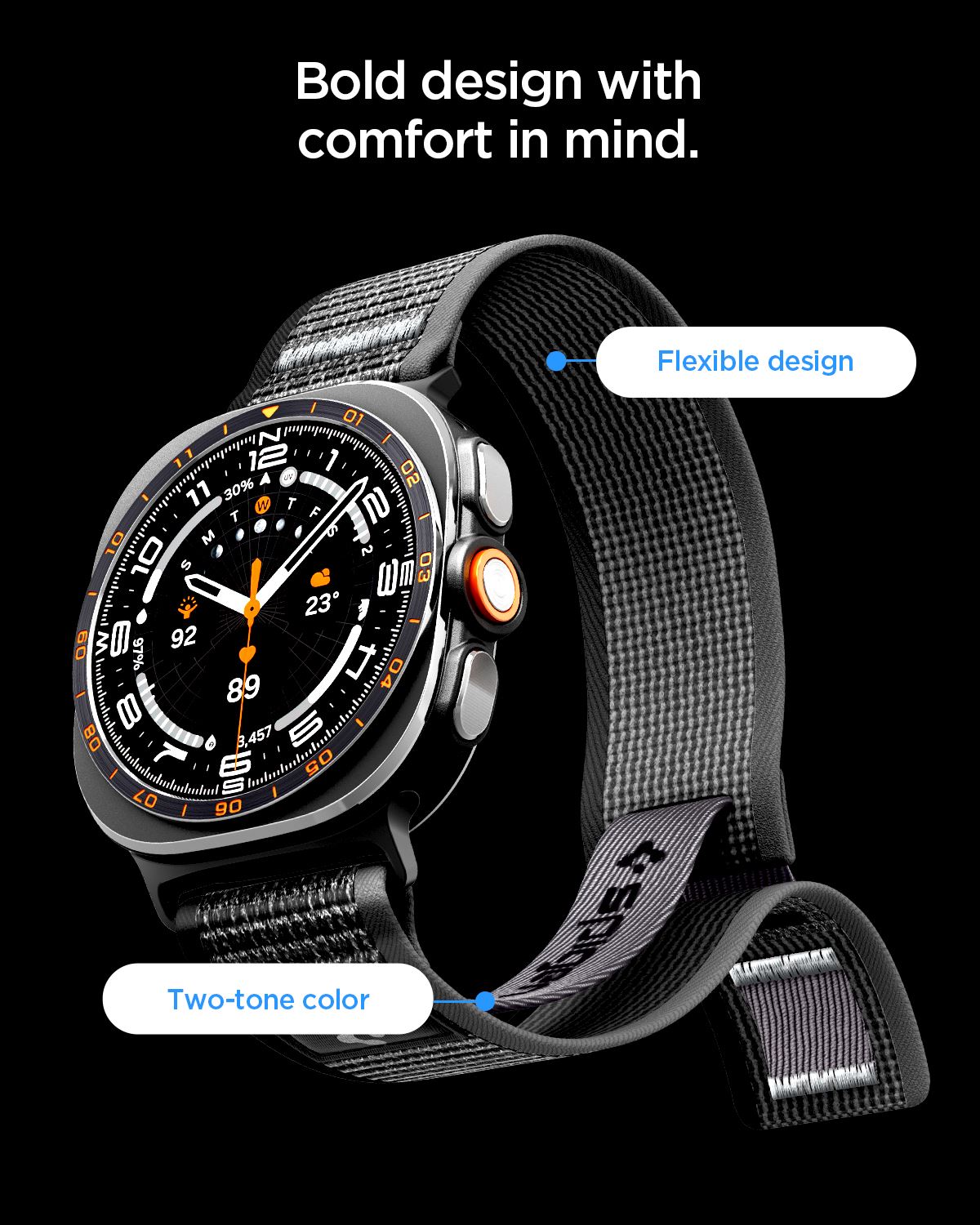 Spigen Athlex Air, active black gray - Samsung Galaxy Watch Ultra 2/1 47mm (15)