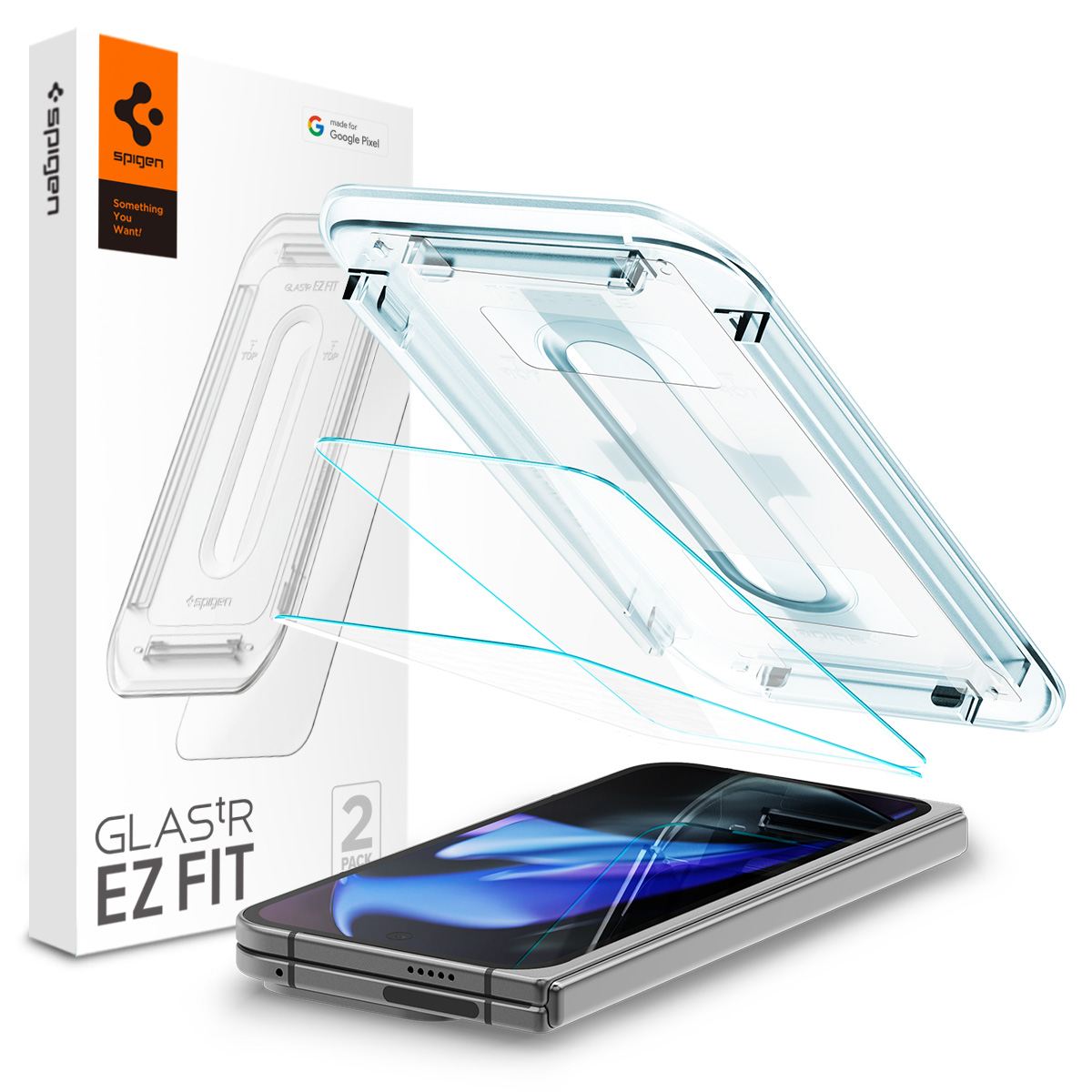 Spigen Glass tR EZ Fit (Cover 2 Pack), transparency - Google Pixel 9 Pro Fold (1)