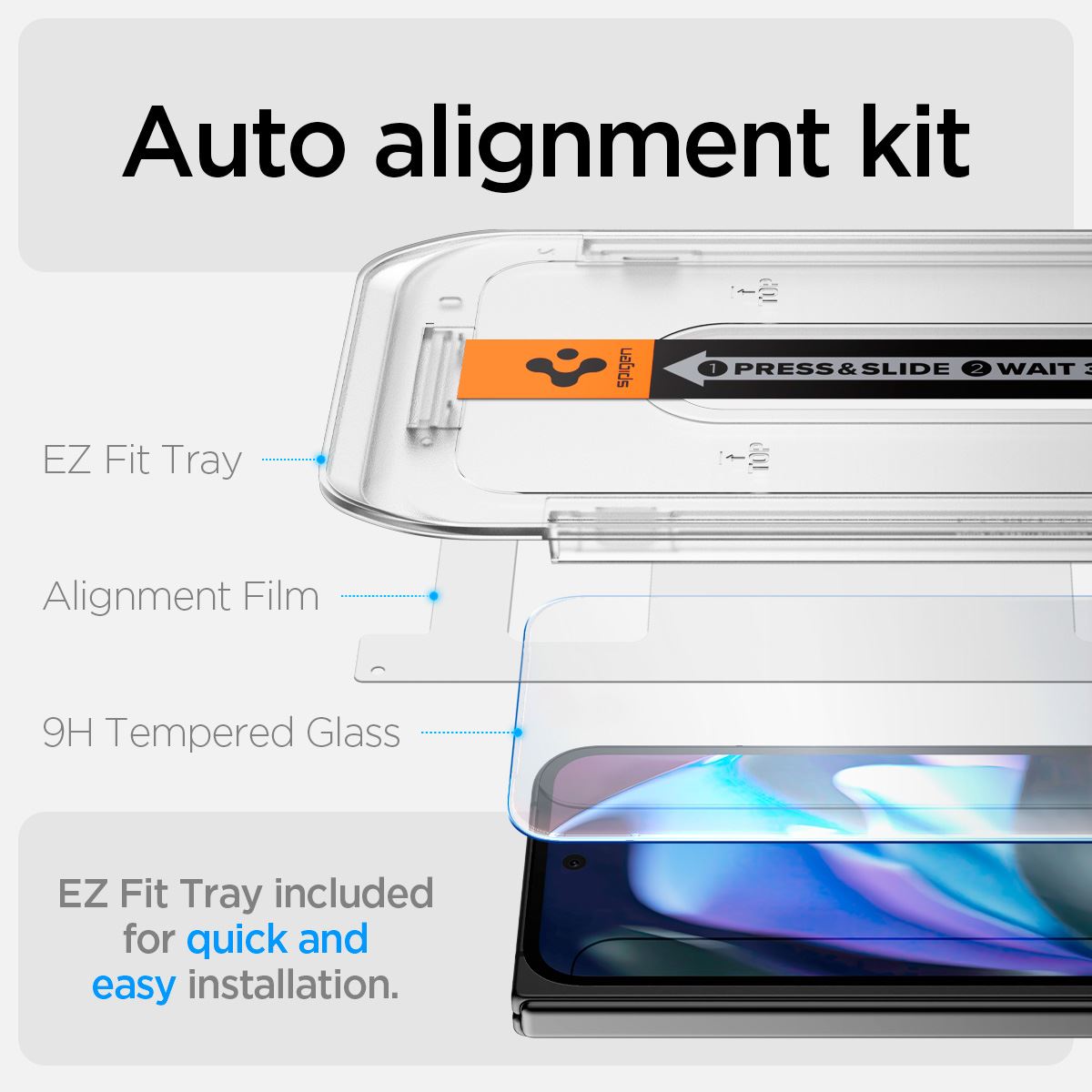 Spigen Glass tR EZ Fit (Cover 2 Pack), transparency - Google Pixel 9 Pro Fold (8)