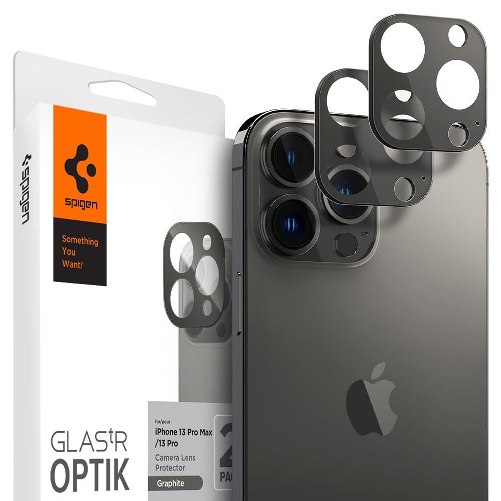 Spigen tR Optik 2 Pack, graphite - iPhone 13 Pro/13 Pro Max (1)