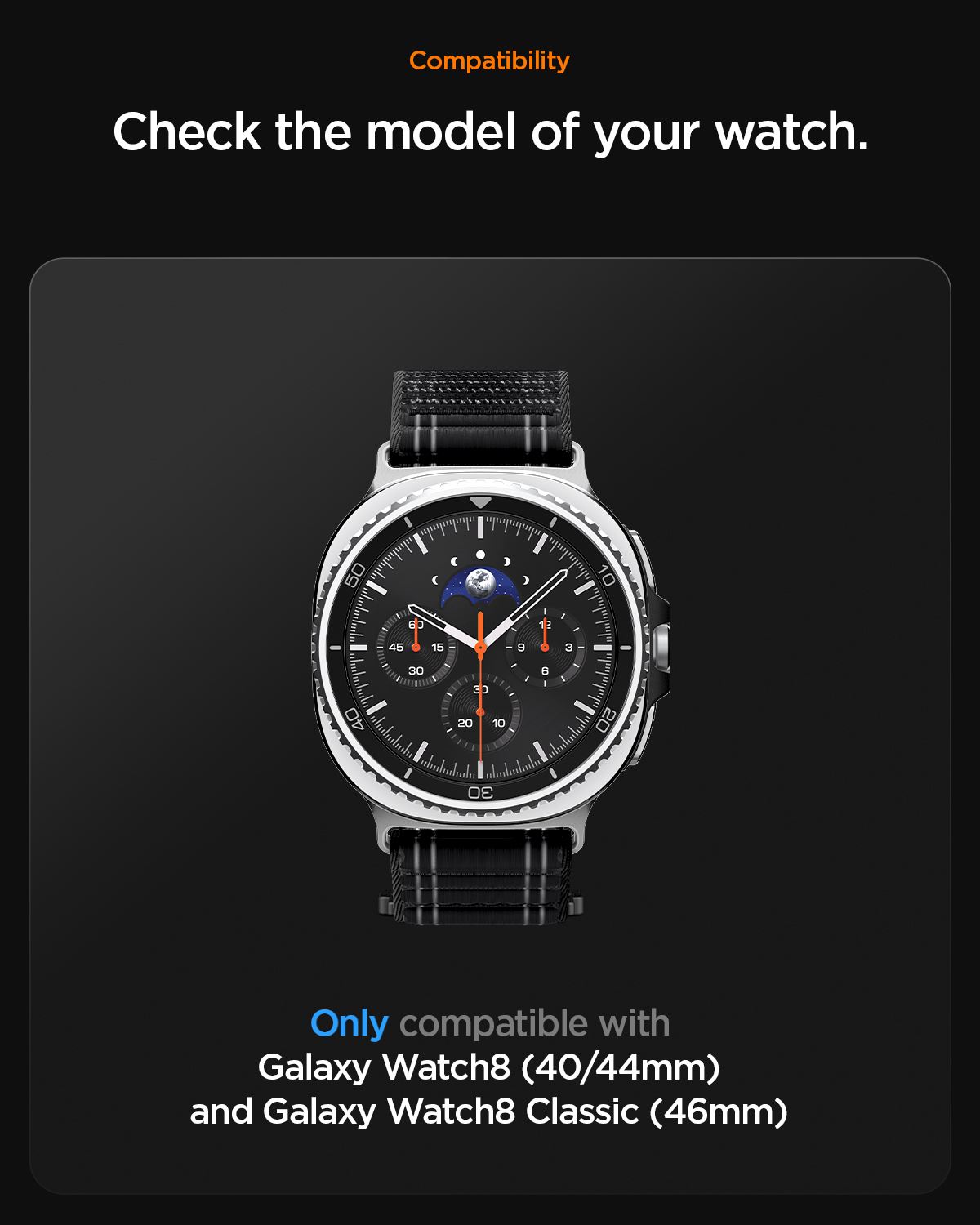 Spigen Fabric Band (hook-and-loop), black - Samsung Galaxy Watch 8 46mm/44mm/40mm (13)