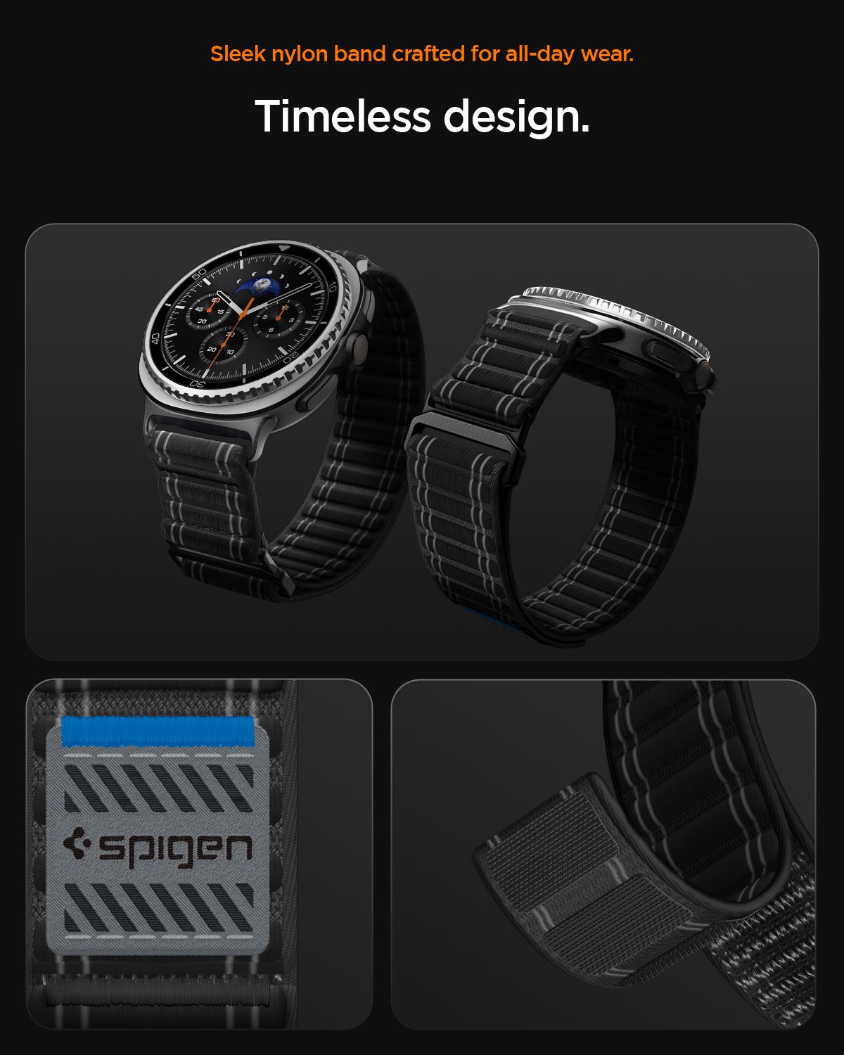 Spigen Fabric Band (hook-and-loop), black - Samsung Galaxy Watch 8 46mm/44mm/40mm (16)