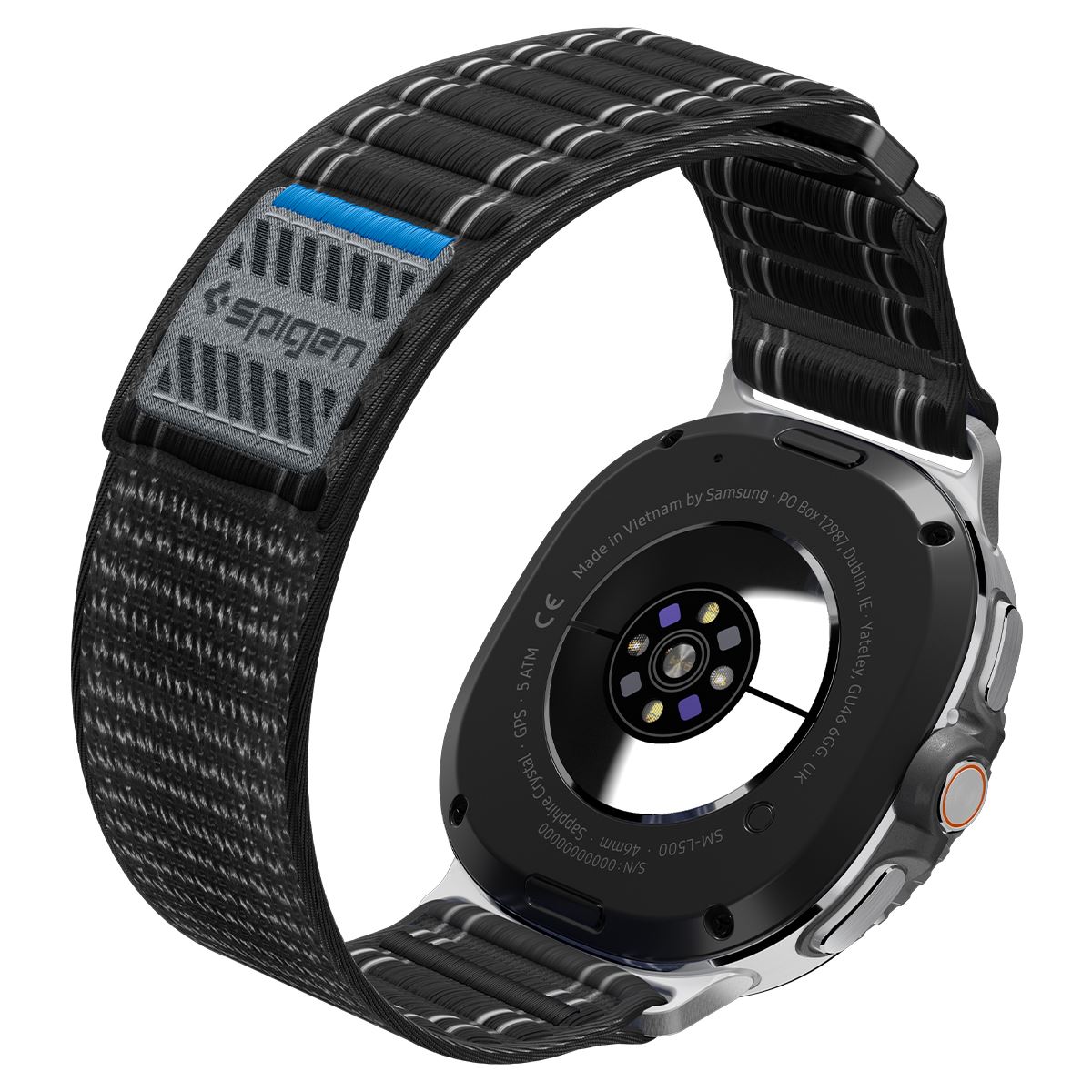 Spigen Fabric Band (hook-and-loop), black - Samsung Galaxy Watch 8 46mm/44mm/40mm (8)