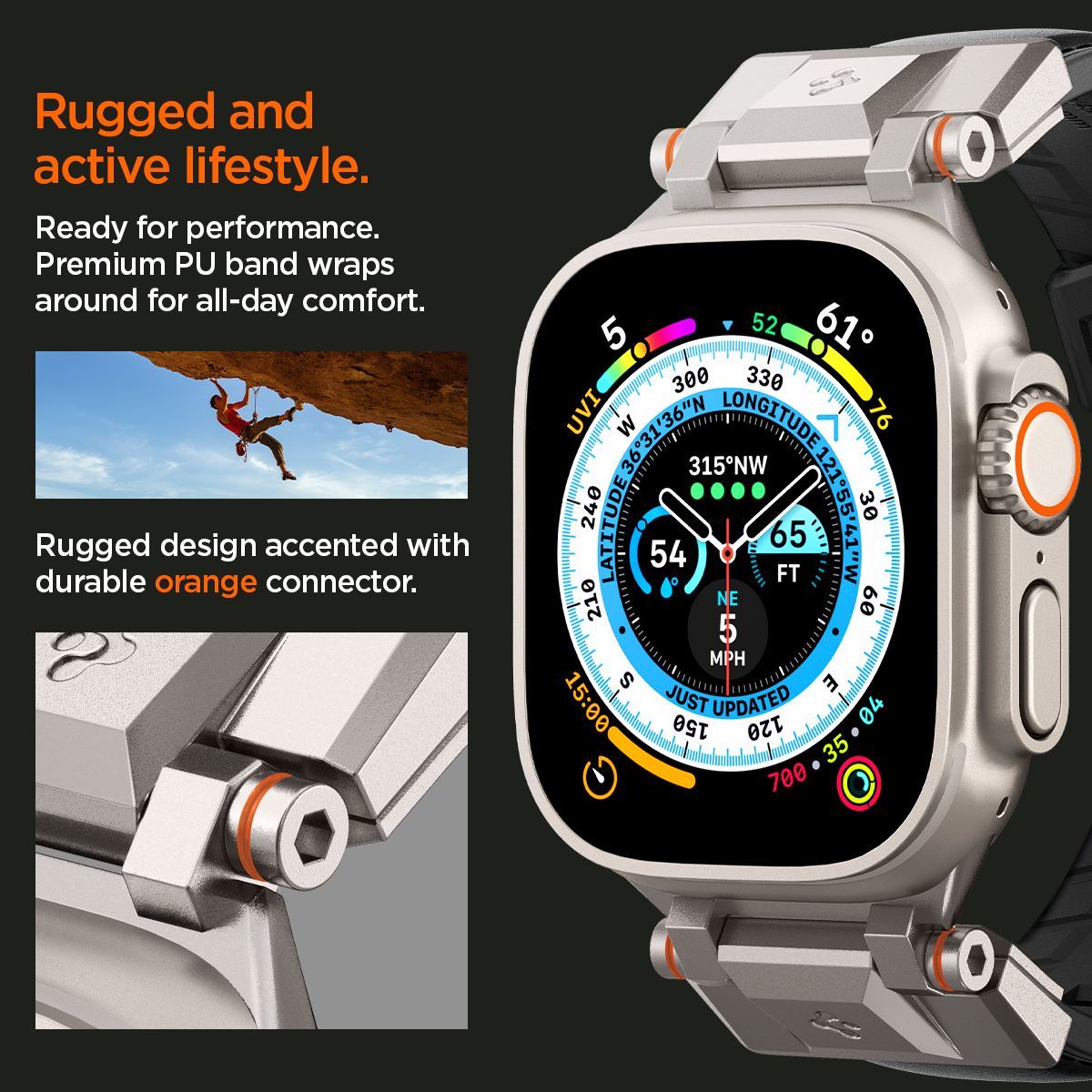 Spigen DuraPro Armor PU, black - Apple Watch 49mm/46mm/45mm/44mm/42mm (12)