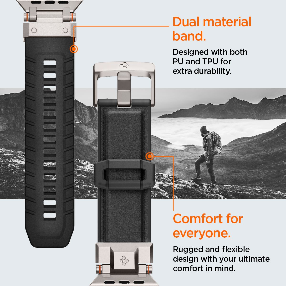 Spigen DuraPro Armor PU, black - Apple Watch 49mm/46mm/45mm/44mm/42mm (15)