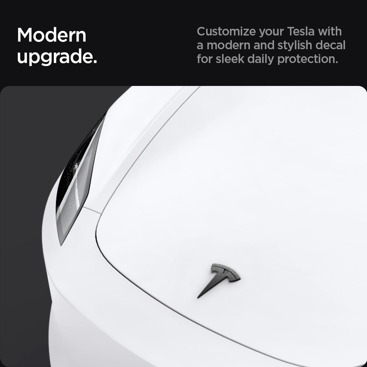 Spigen Tesla Front Emblem Logo Full Cover, carbon - Tesla Model 3 2024 (11)