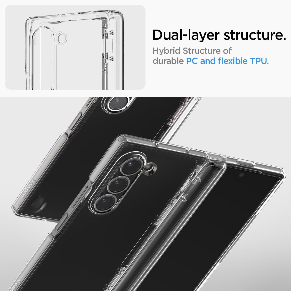 Spigen Ultra Hybrid Pro, crystal clear - Samsung Galaxy Z Fold6 (10)