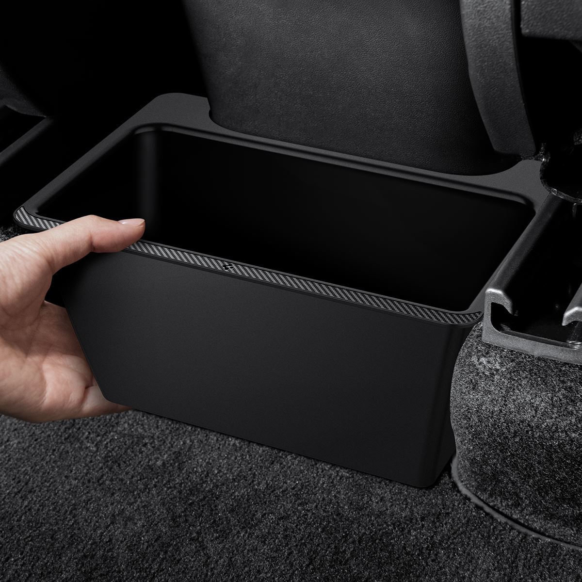 Spigen Tesla Rear Under Air Outlet Storage Box, black - Tesla Model Y (14)