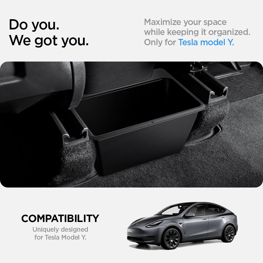 Spigen Tesla Rear Under Air Outlet Storage Box, black - Tesla Model Y (6)