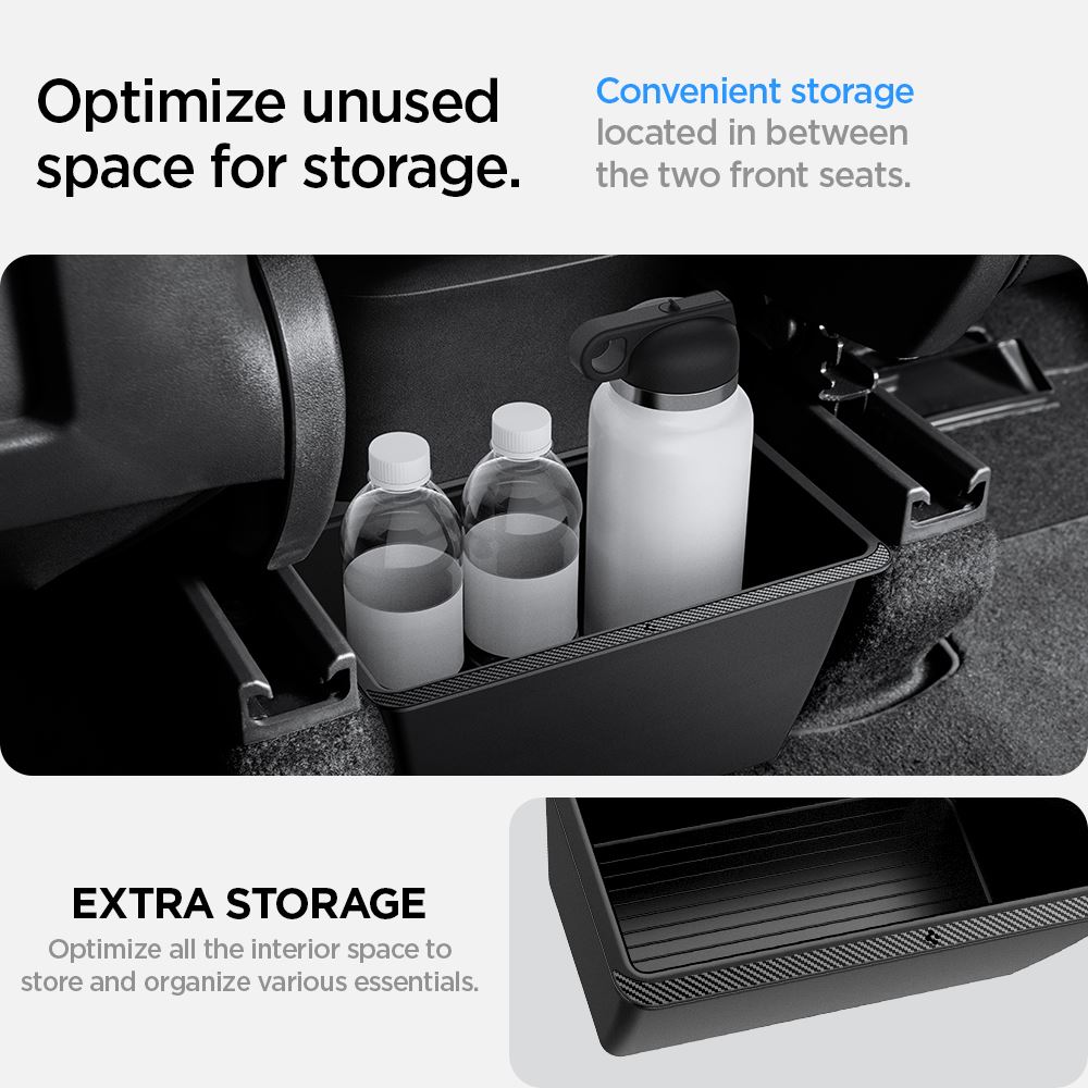 Spigen Tesla Rear Under Air Outlet Storage Box, black - Tesla Model Y (7)