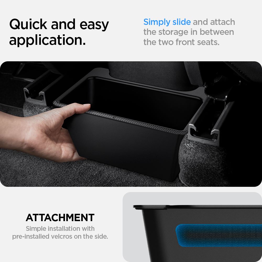 Spigen Tesla Rear Under Air Outlet Storage Box, black - Tesla Model Y (9)