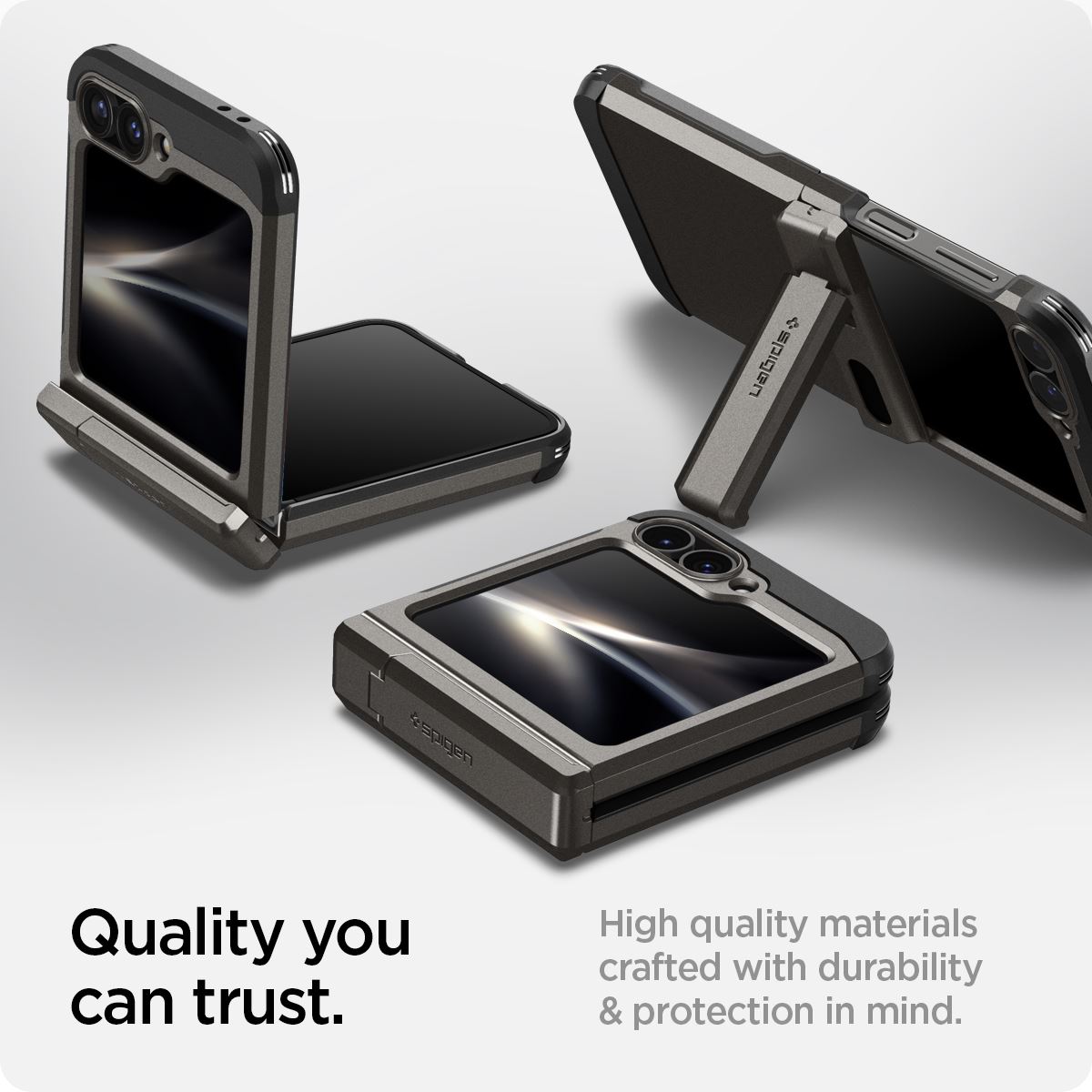 Spigen Tough Armor Pro, gunmetal - Samsung Galaxy Z Flip6 (12)