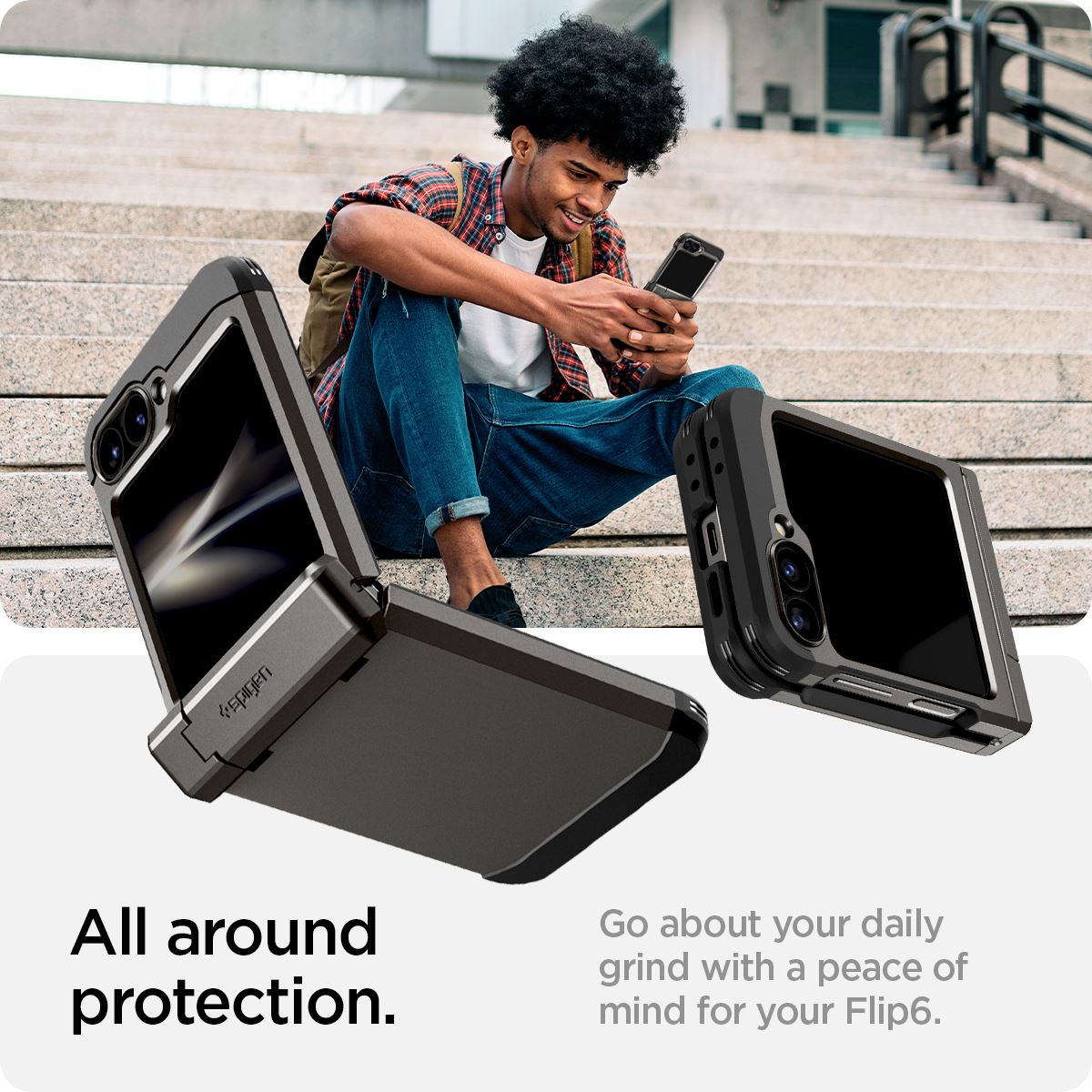 Spigen Tough Armor Pro, gunmetal - Samsung Galaxy Z Flip6 (8)