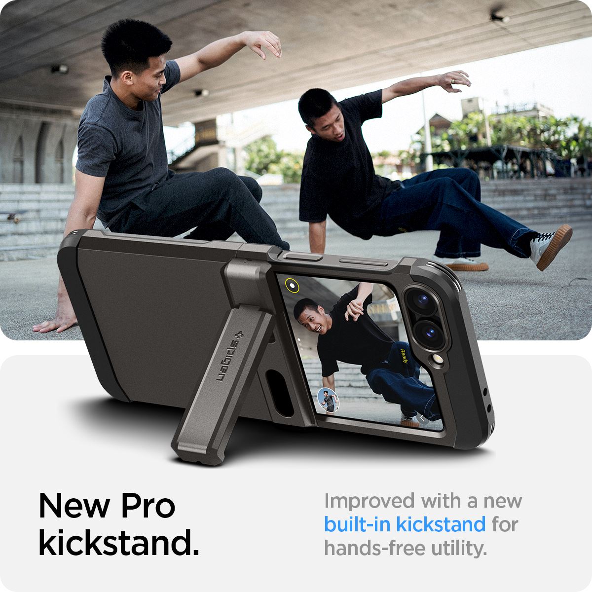 Spigen Tough Armor Pro, gunmetal - Samsung Galaxy Z Flip6 (9)