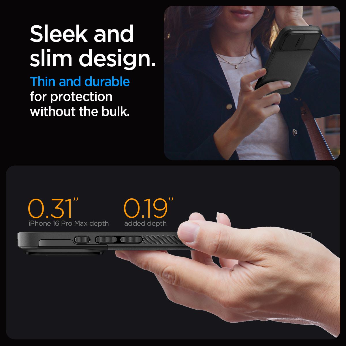 Spigen Optik Armor MagSafe, black - iPhone 16 Pro Max (13)