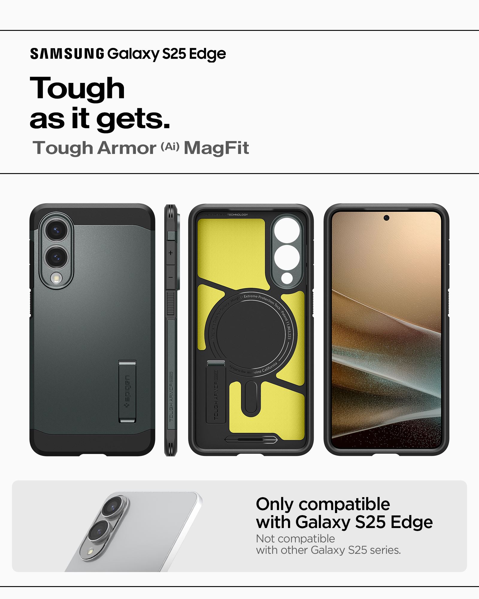 Spigen Tough Armor MagSafe, abyss green - Samsung Galaxy S25 Edge (10)