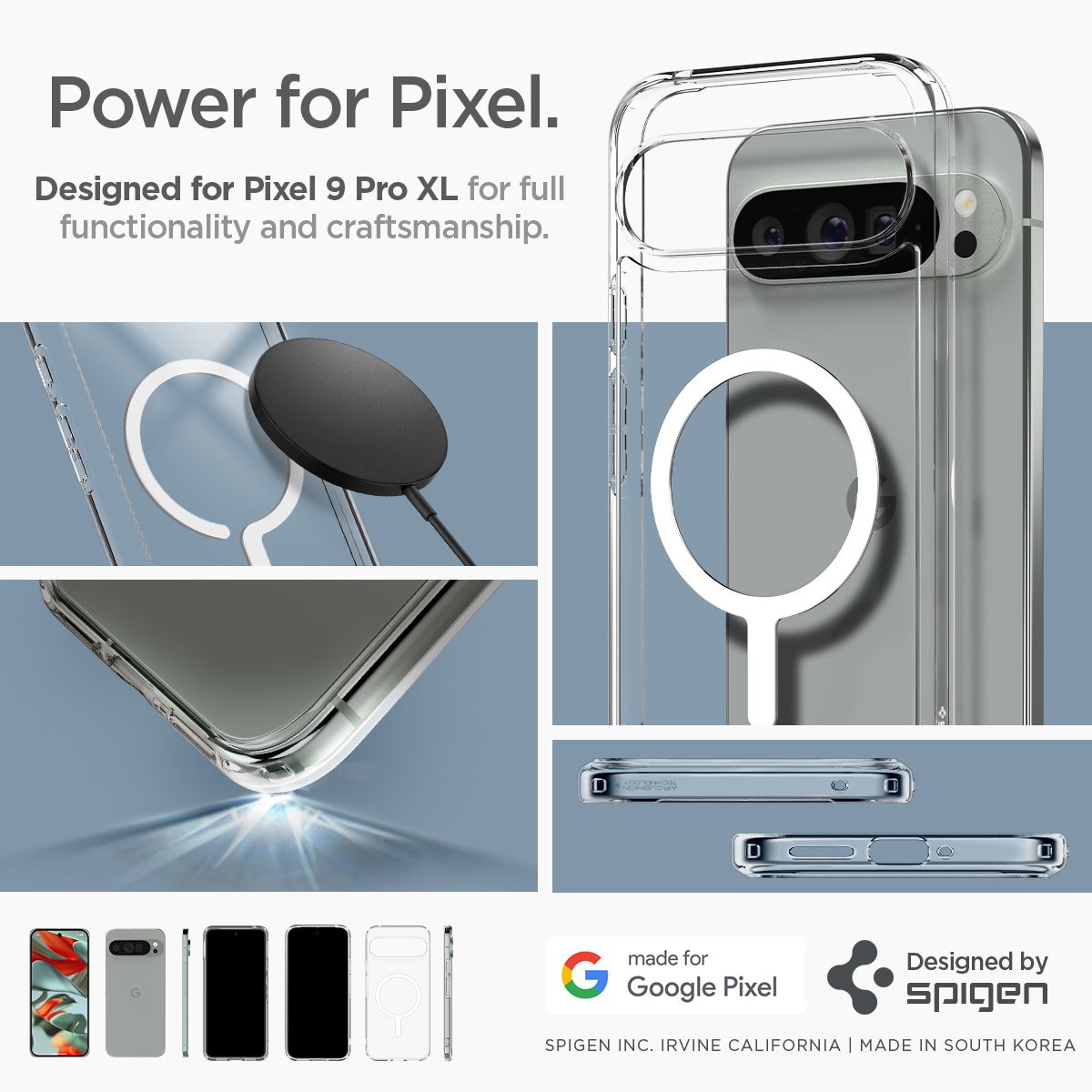 Spigen Ultra Hybrid OneTap Metal Ring MagSafe, white - Google Pixel 9 Pro XL (10)