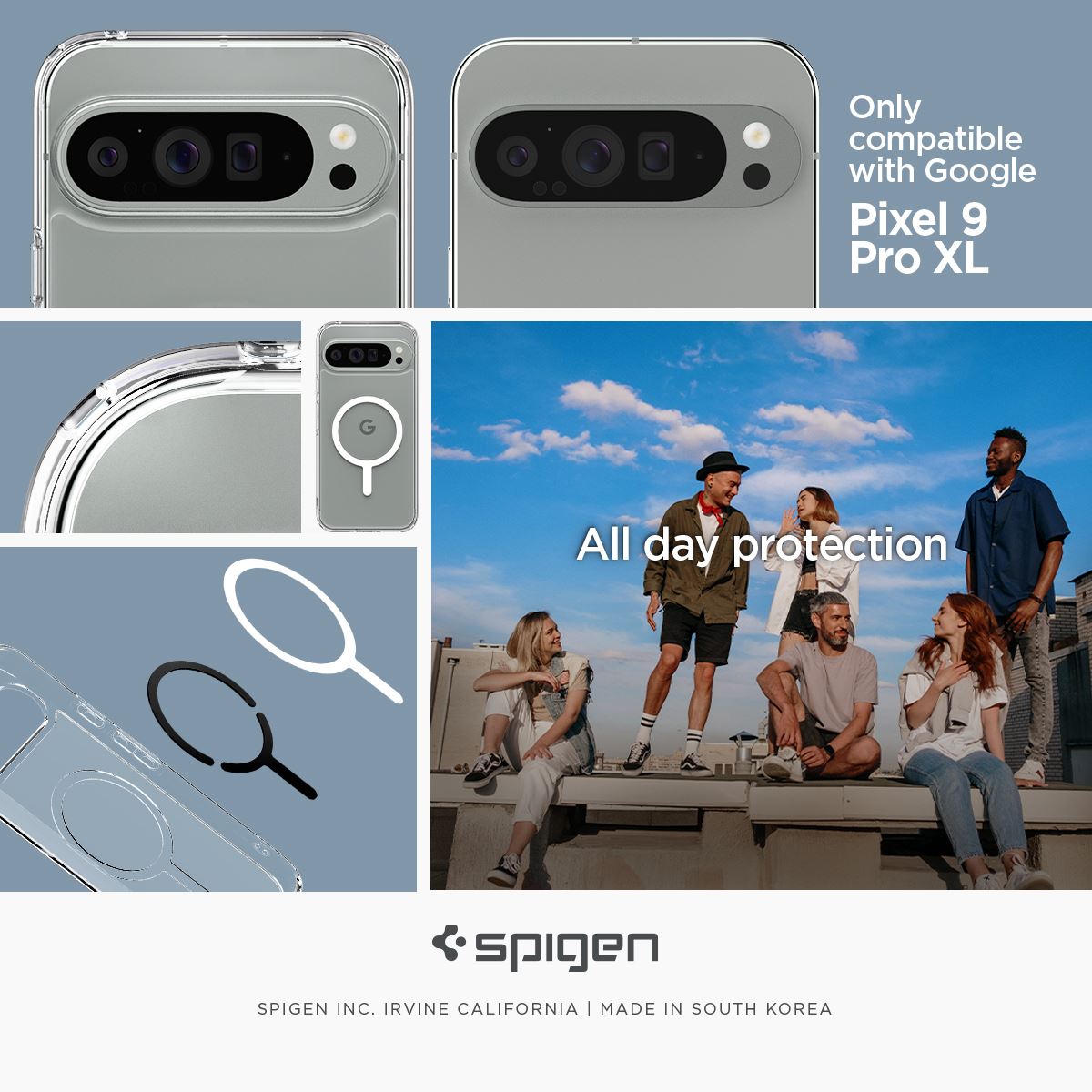 Spigen Ultra Hybrid OneTap Metal Ring MagSafe, white - Google Pixel 9 Pro XL (5)