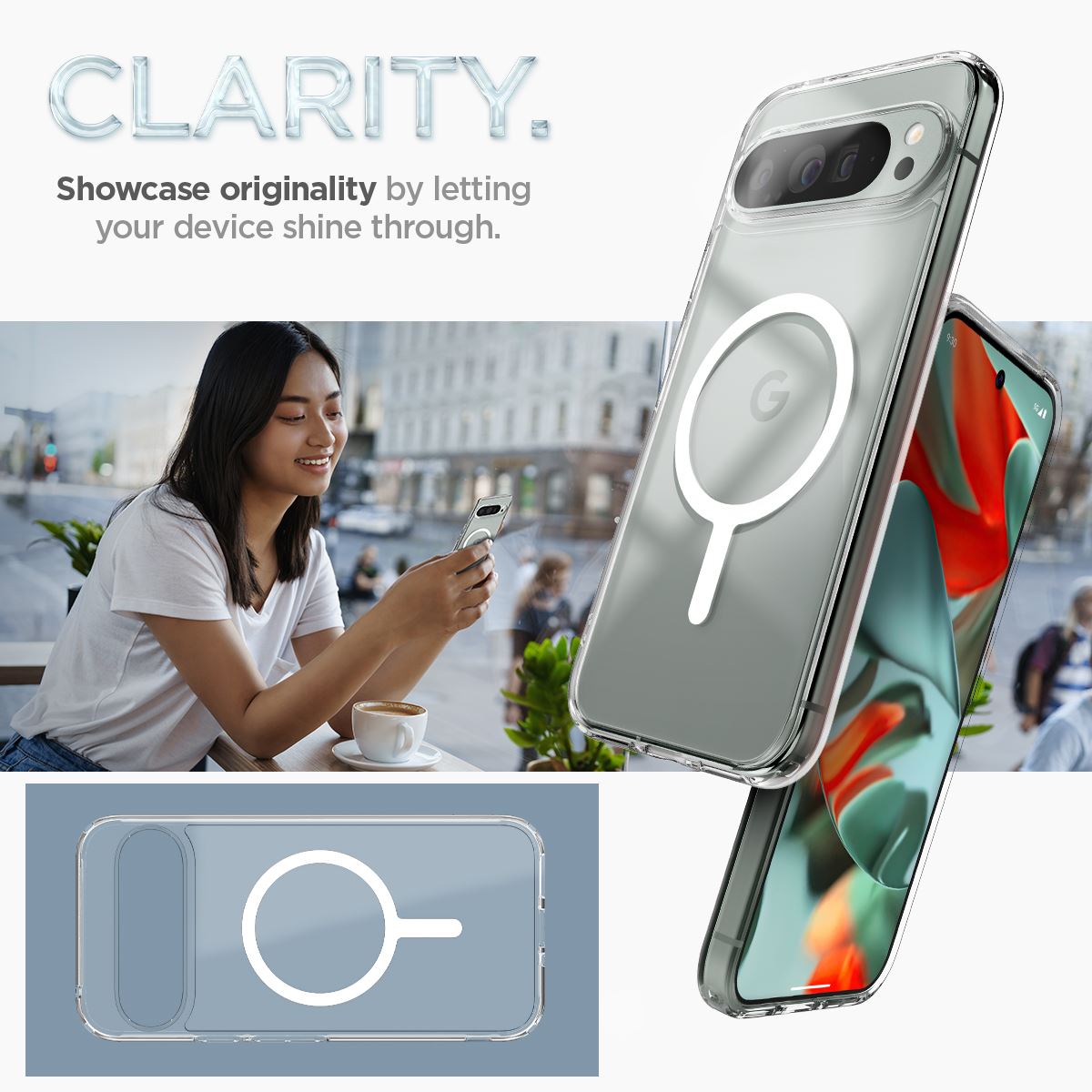 Spigen Ultra Hybrid OneTap Metal Ring MagSafe, white - Google Pixel 9 Pro XL (6)