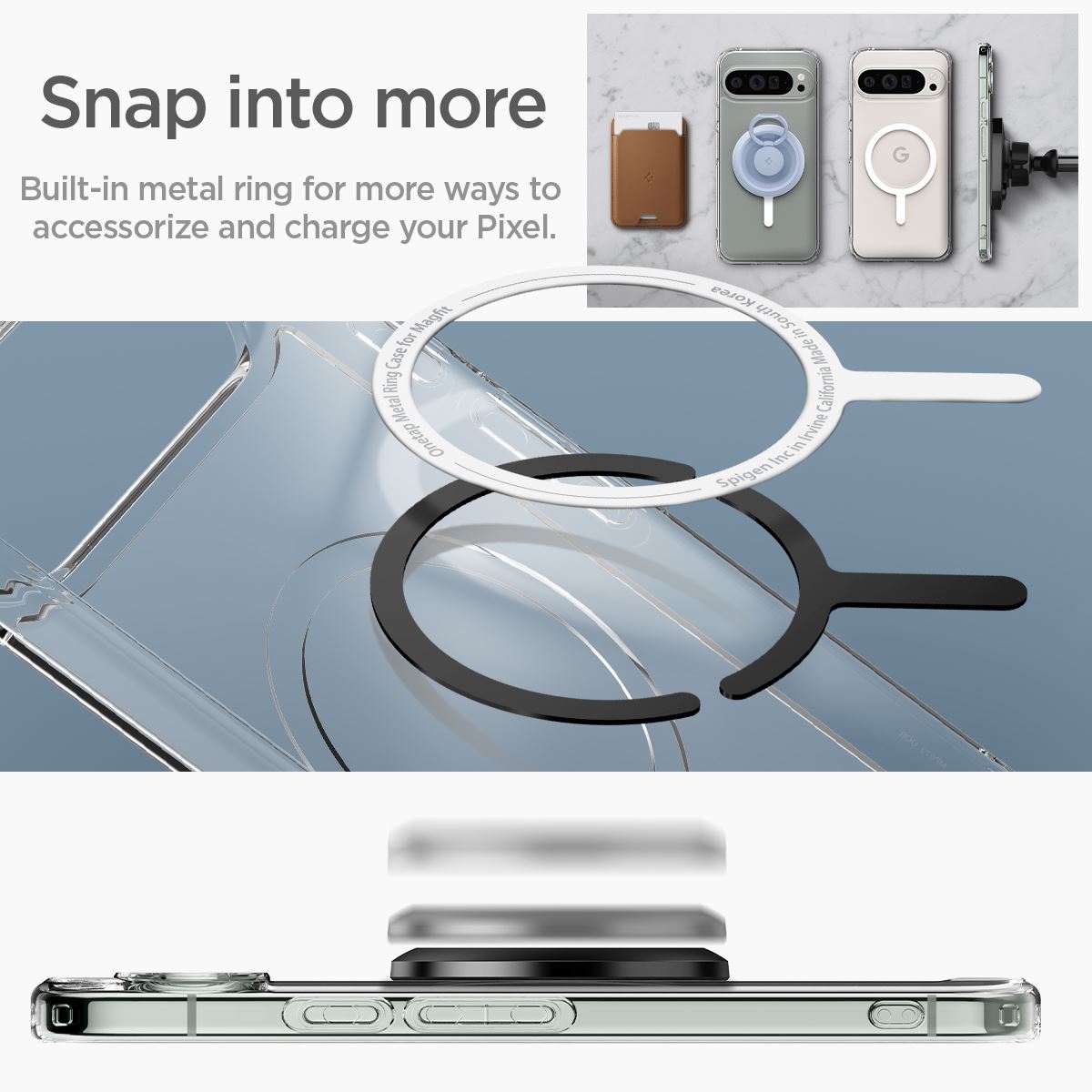 Spigen Ultra Hybrid OneTap Metal Ring MagSafe, white - Google Pixel 9 Pro XL (7)