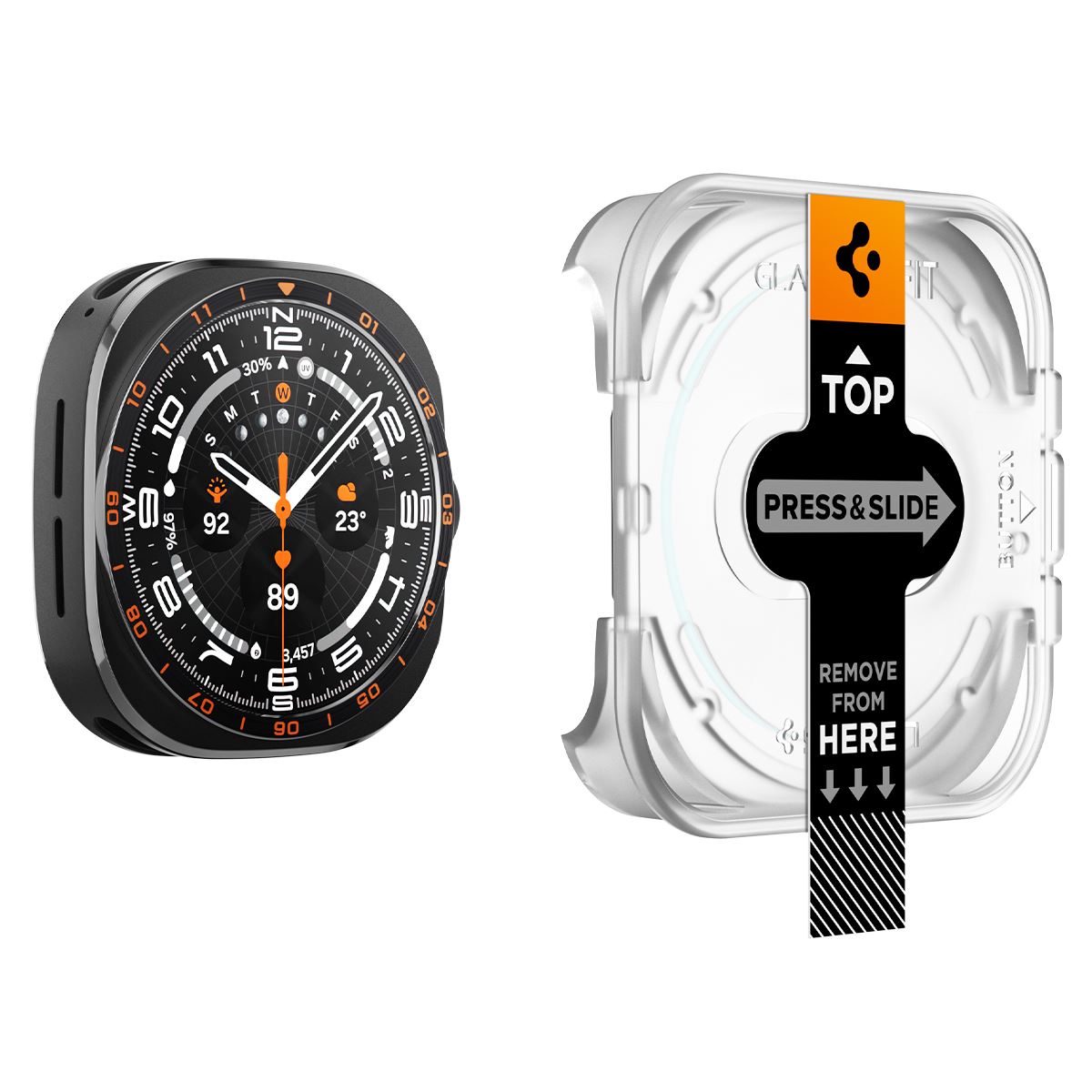 Spigen Glass tR EZ Fit 2 Pack, transparency - Samsung Galaxy Watch Ultra 2 47mm (3)