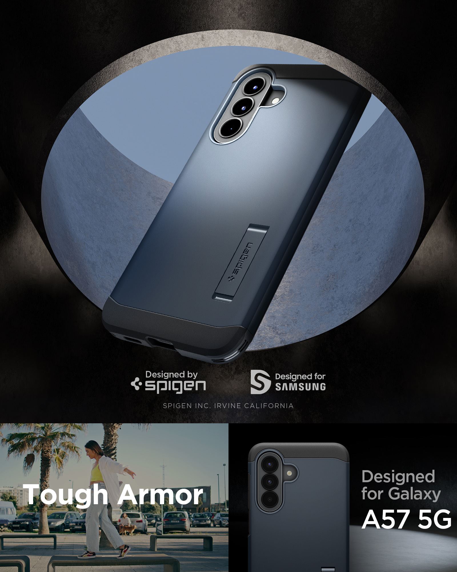 Spigen Tough Armor, metal slate - Samsung Galaxy A57 5G (11)