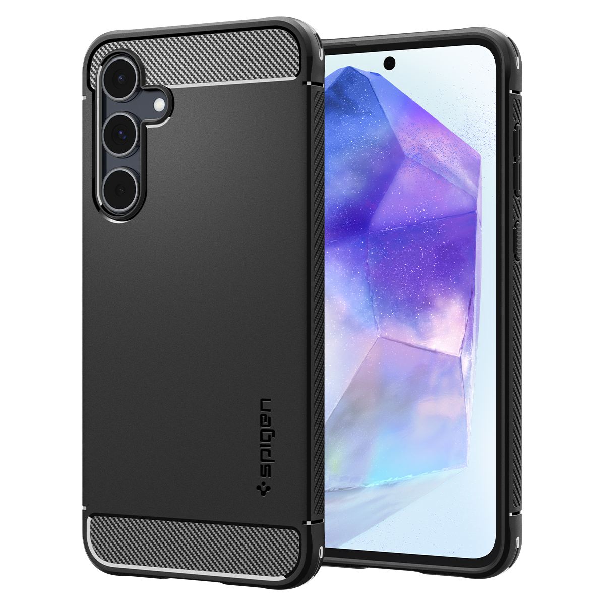 Spigen Rugged Armor, matte black - Samsung Galaxy A55 (1)