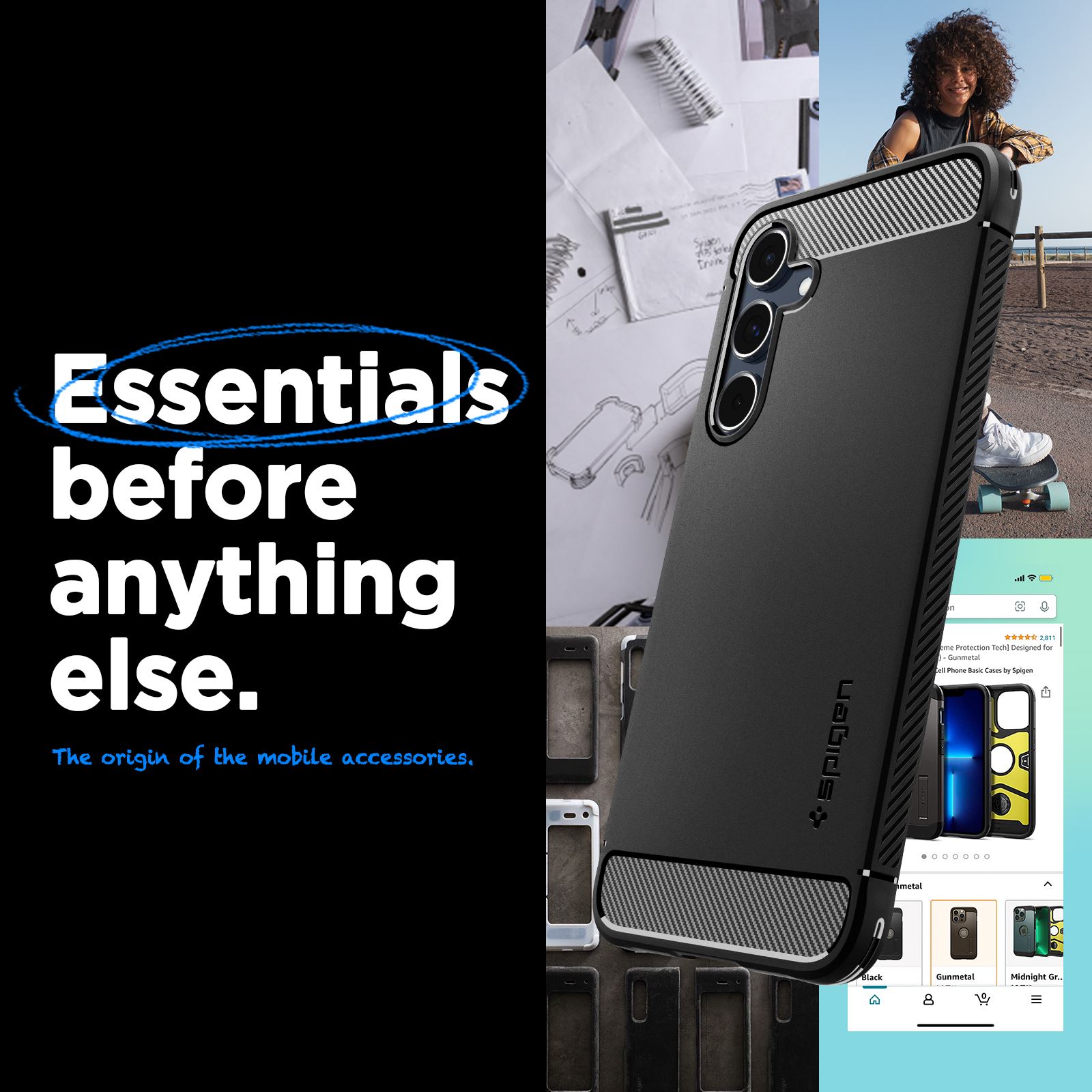 Spigen Rugged Armor, matte black - Samsung Galaxy A55 (12)