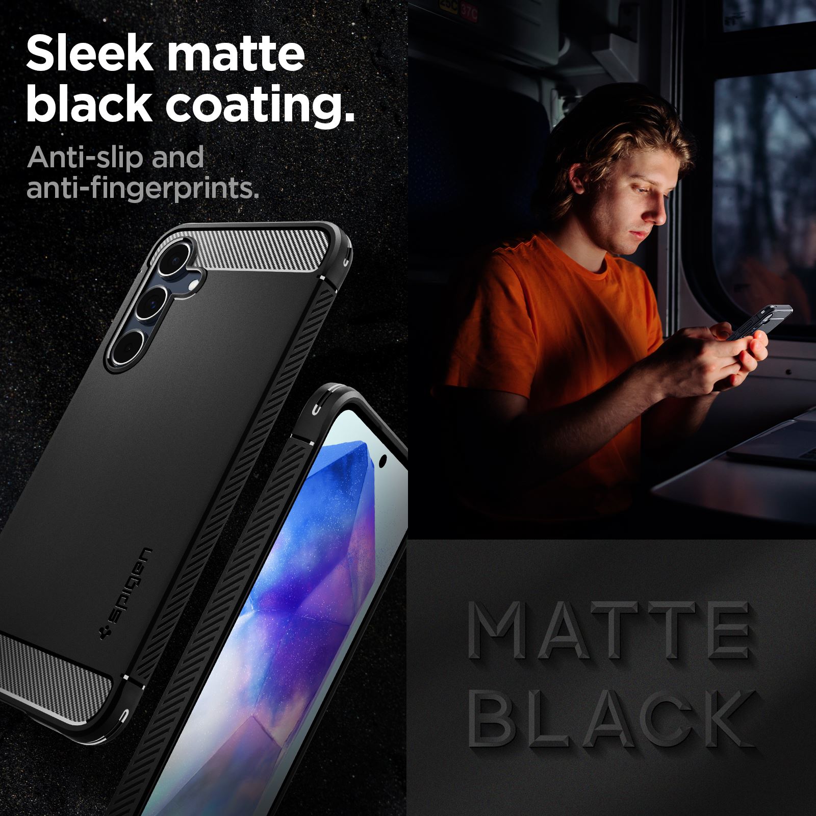 Spigen Rugged Armor, matte black - Samsung Galaxy A55 (14)
