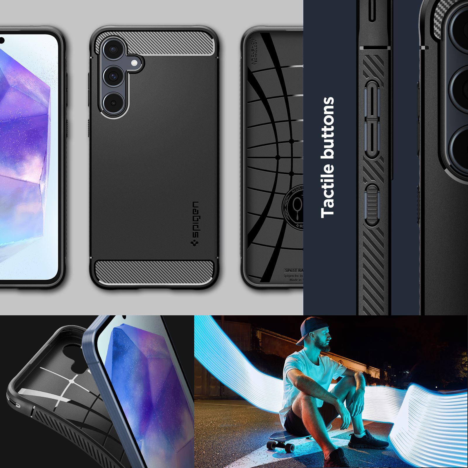 Spigen Rugged Armor, matte black - Samsung Galaxy A55 (17)