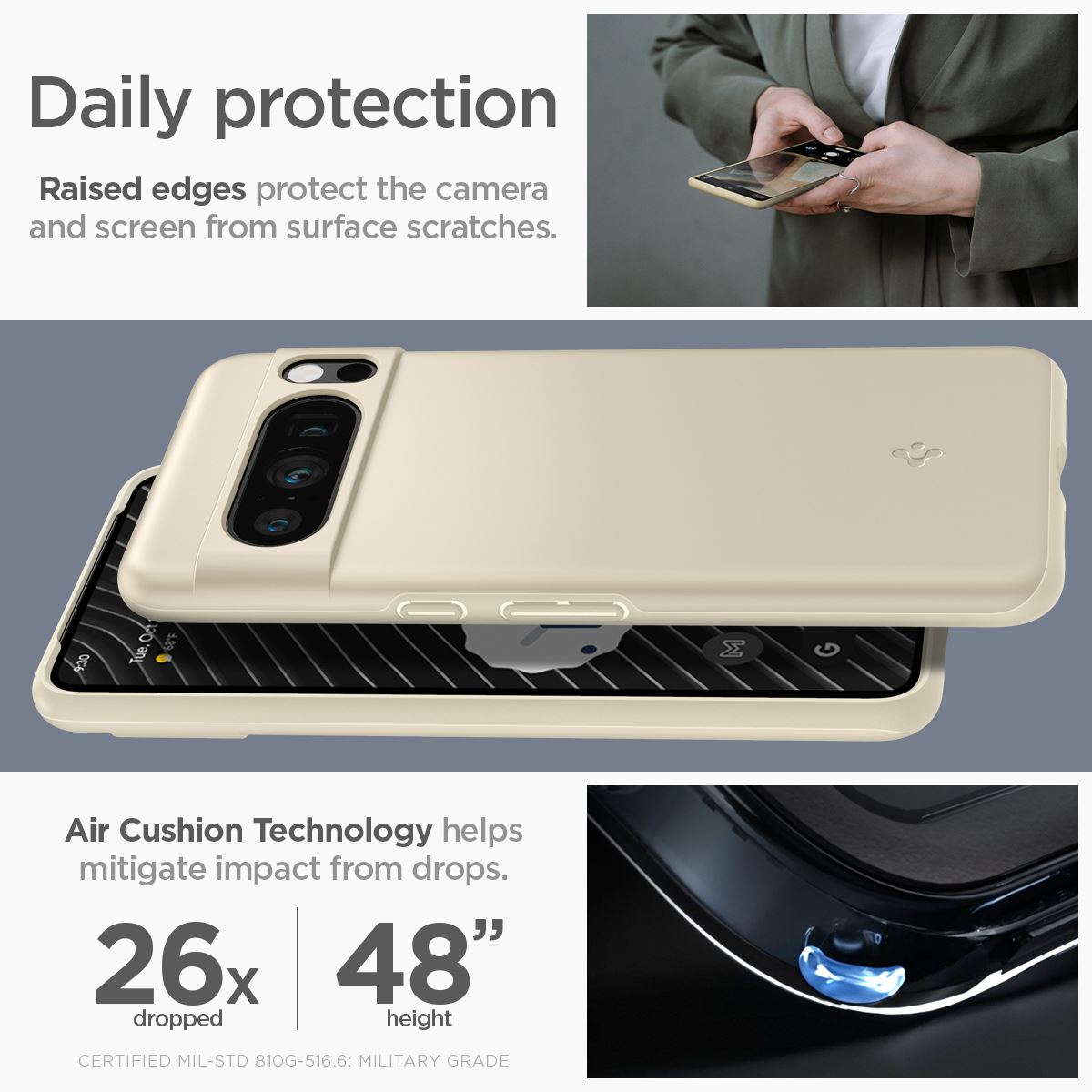 Spigen Thin Fit, mute beige - Google Pixel 8 Pro (15)