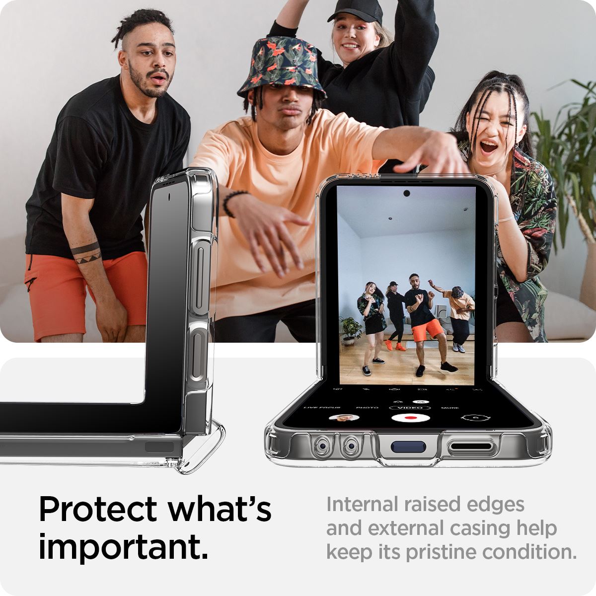 Spigen Ultra Hybrid Pro, crystal clear - Samsung Galaxy Z Flip6/7 FE (9)