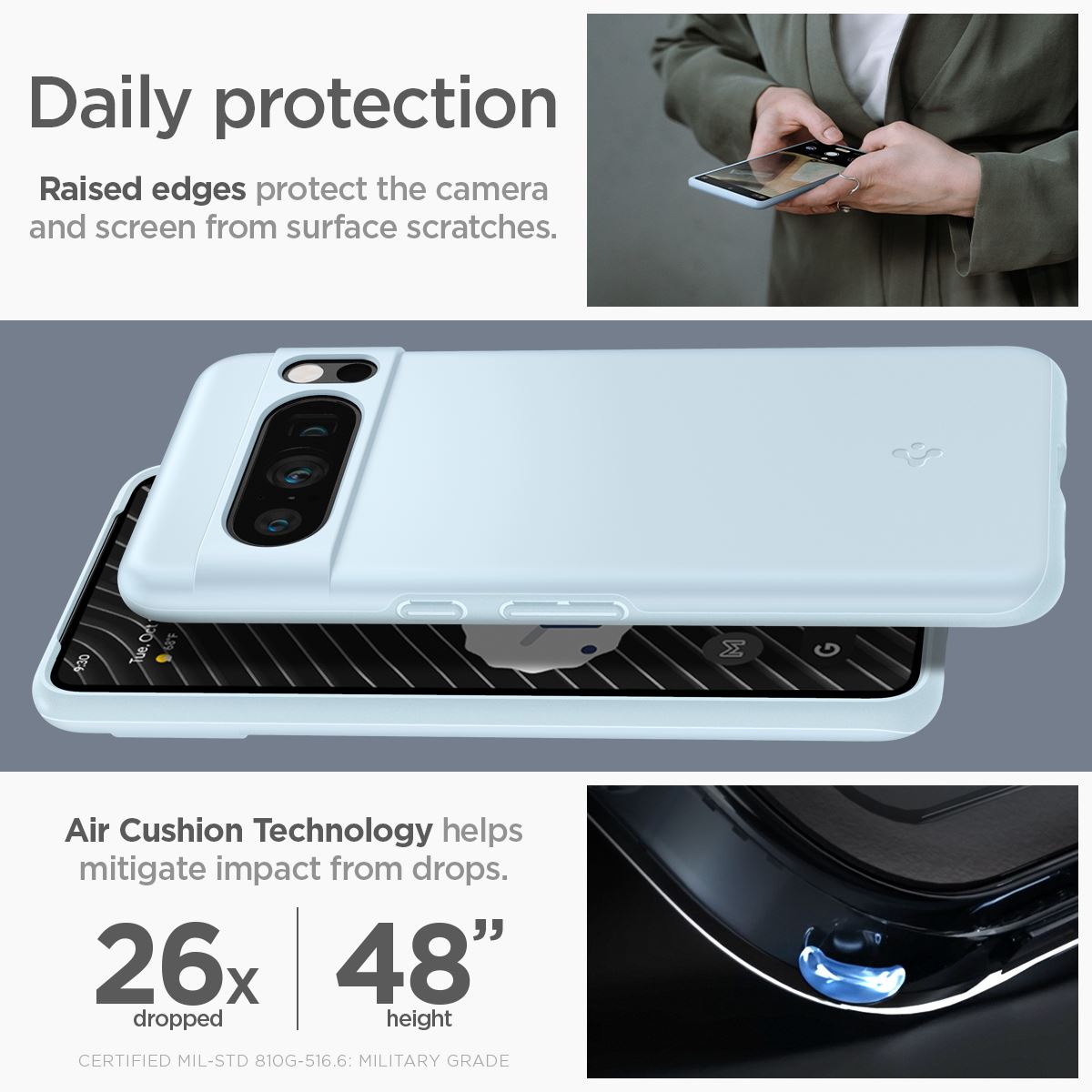 Spigen Thin Fit, mute blue - Google Pixel 8 Pro (15)