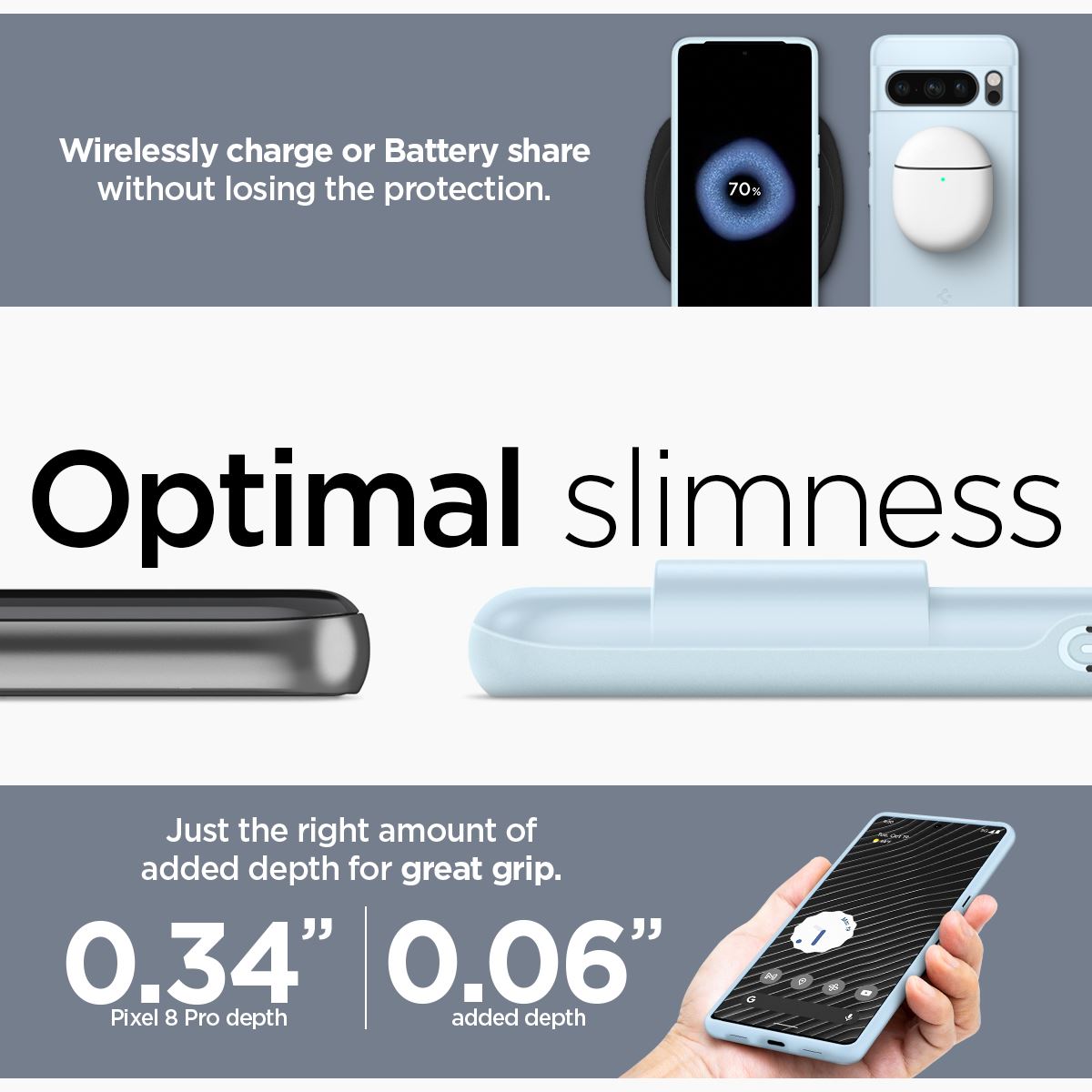 Spigen Thin Fit, mute blue - Google Pixel 8 Pro (16)
