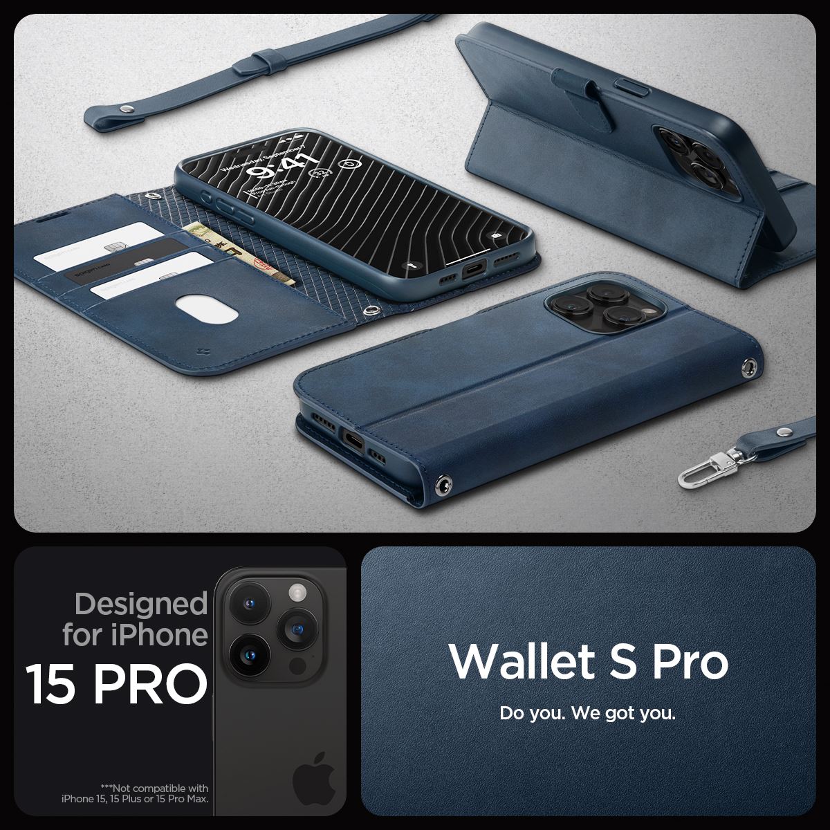 Spigen Wallet S Pro, navy - iPhone 15 Pro (11)