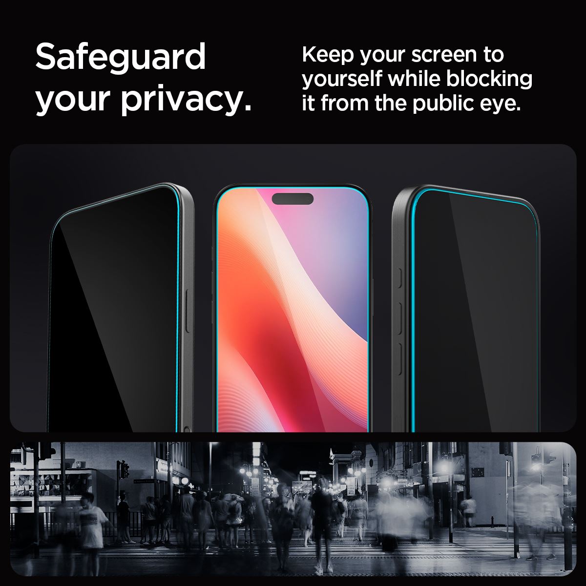 Spigen Glass tR EZ Fit (Privacy) 2 Pack, transparency - iPhone 17/16 Pro Max (12)