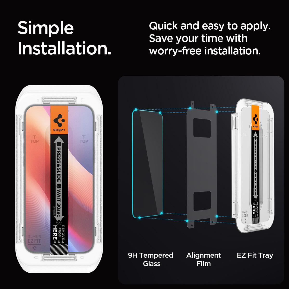 Spigen Glass tR EZ Fit (Privacy) 2 Pack, transparency - iPhone 17/16 Pro Max (14)