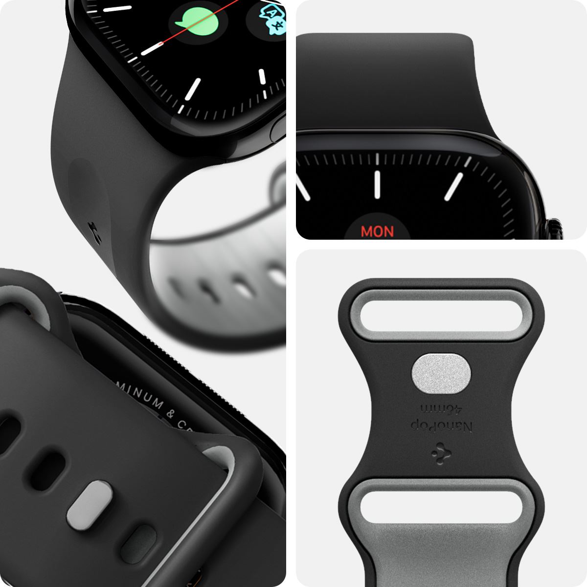 Spigen Nano Pop Band, black sesame - Apple Watch 49mm/46mm/45mm/44mm (8)