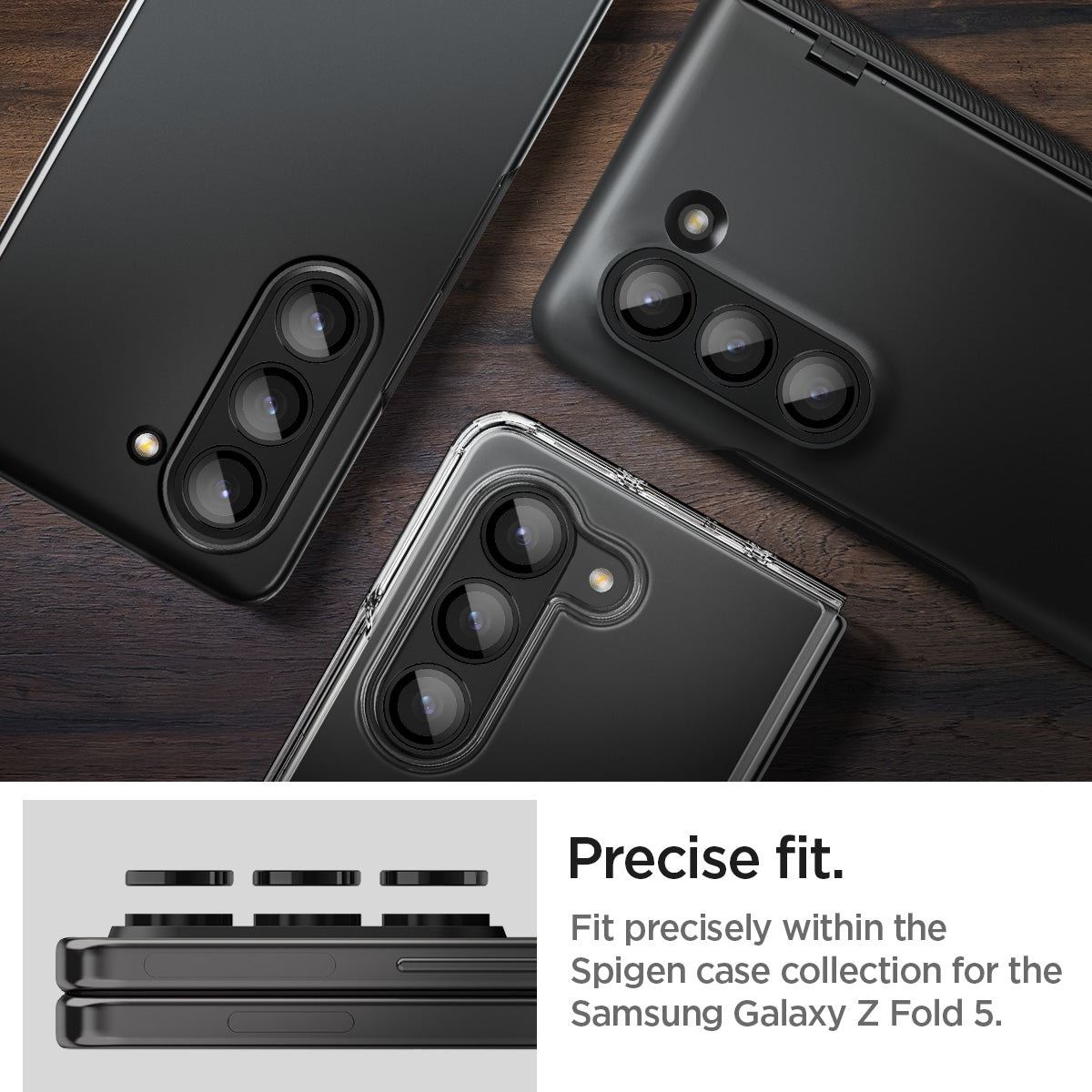 Spigen Glass tR EZ Fit Optik Pro 2 Pack, black - Samsung Galaxy Z Fold5 (10)