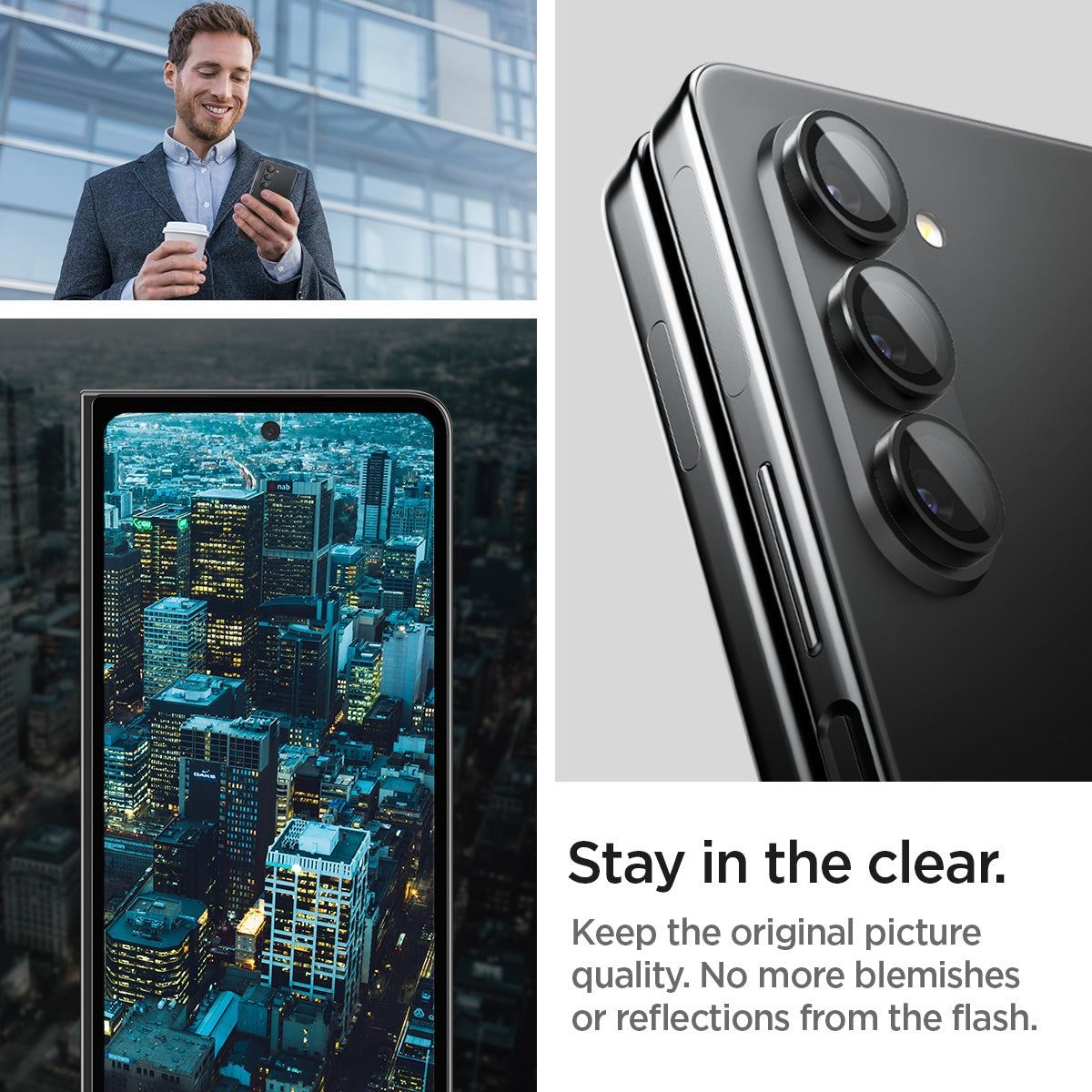 Spigen Glass tR EZ Fit Optik Pro 2 Pack, black - Samsung Galaxy Z Fold5 (8)