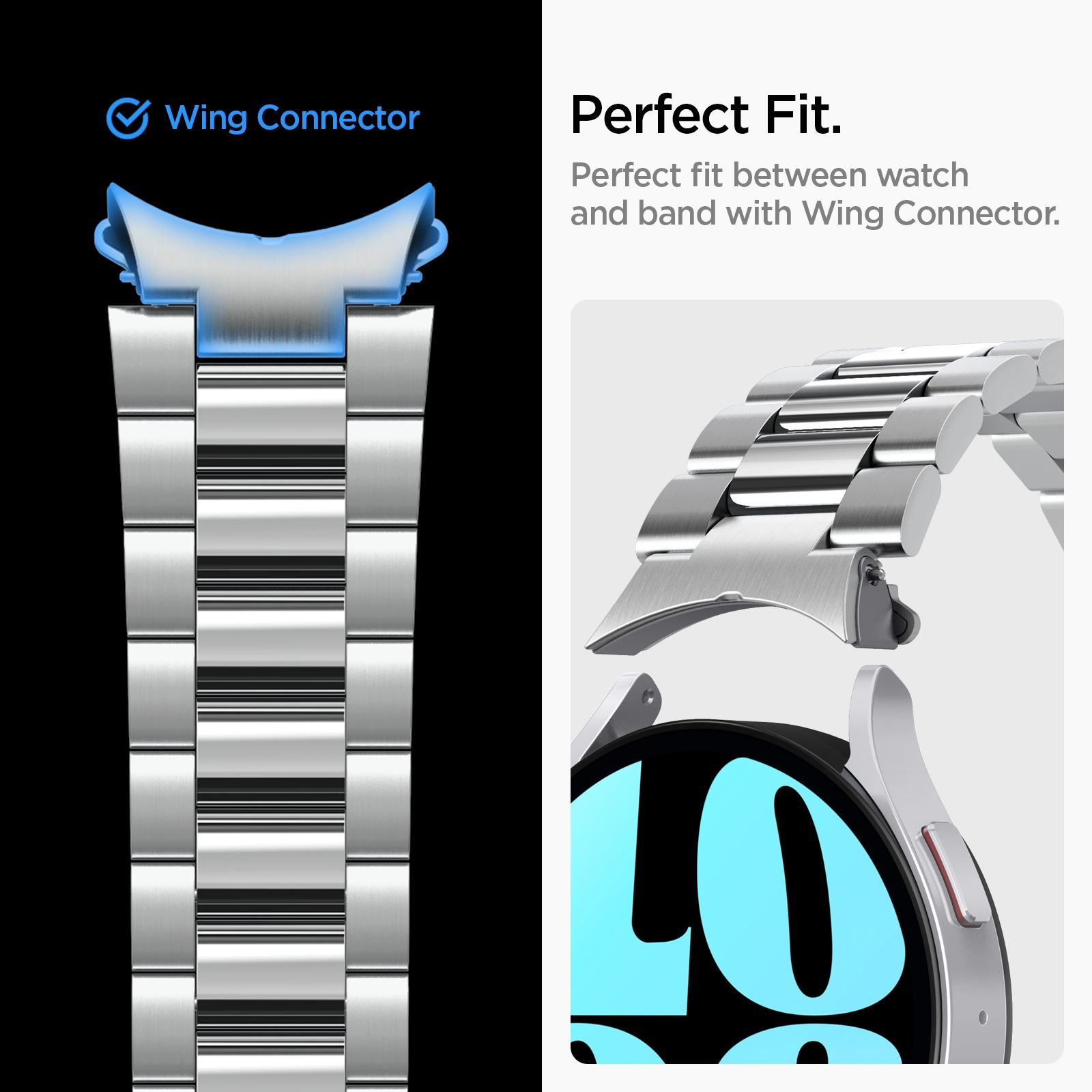 Spigen Modern Fit 316L Band, silver - Samsung Galaxy Watch6 44mm (2)